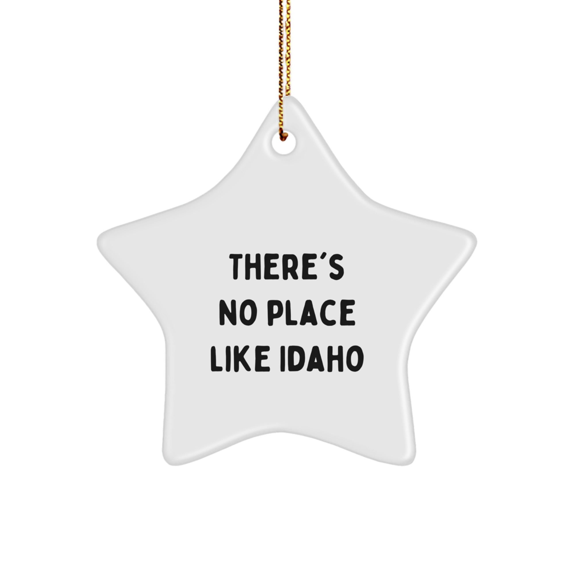 Idaho Star Ornament Gifts from Friends and Family, Christmas Unique Gifts, Funny 'There's No Place Like Idaho' Star Decoration - Image 1