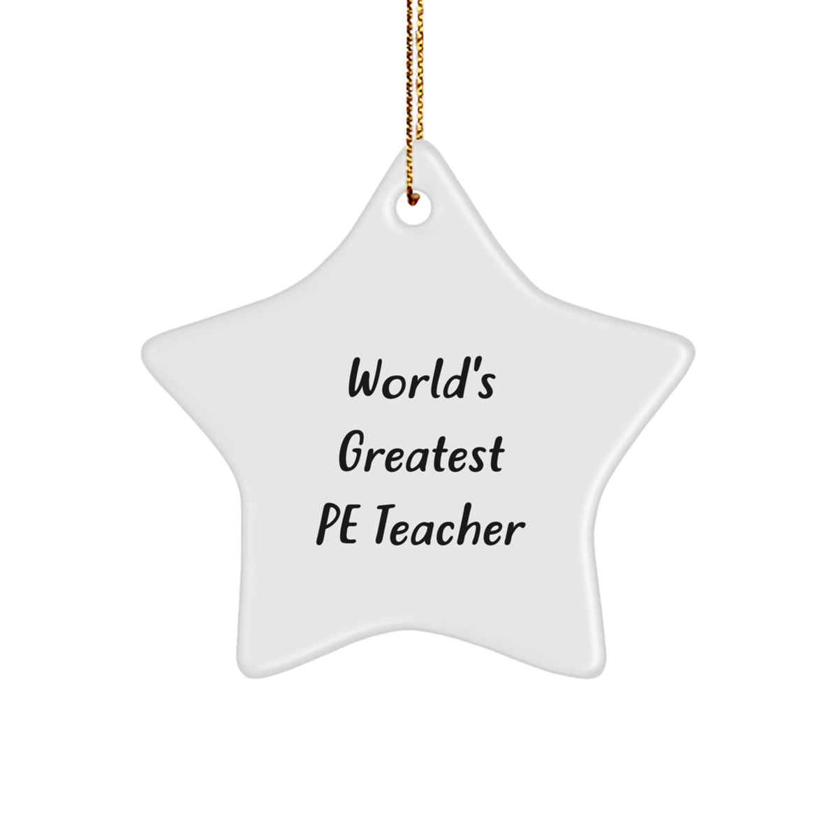 Christmas Gift World's Greatest Pe Teacher Star Ornament for Teens - Image 1