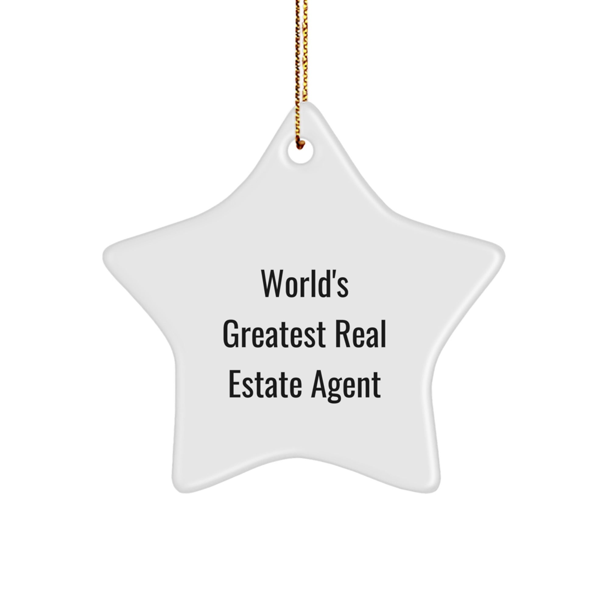 Funny Inspirational Gifts for Real Estate Agents, World's Greatest Agent Star Ornament, Gifts from Friends to Real Estate Agent Men for Christmas - Image 1
