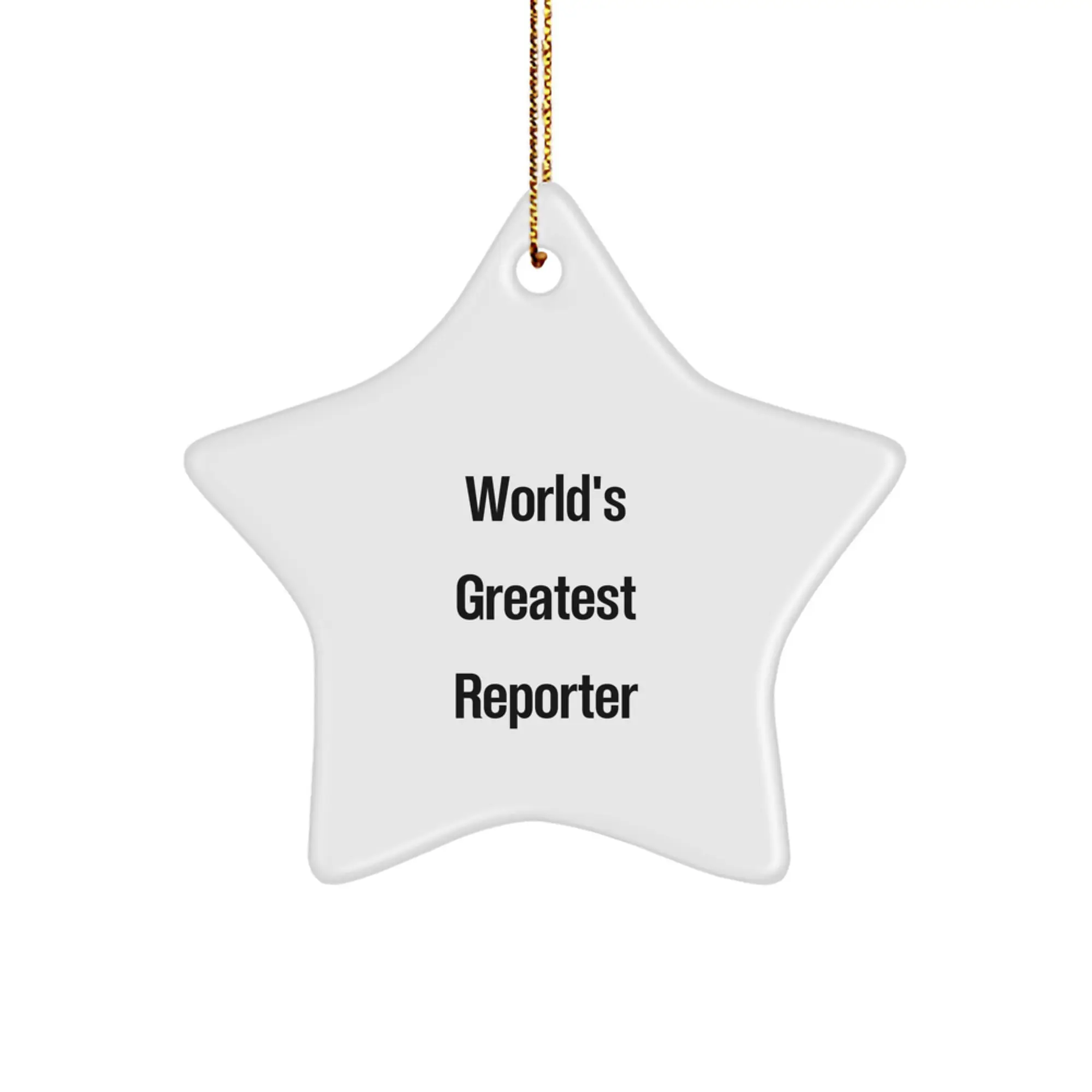 Funny Reporter Star Ornament Gifts from Family for World's Greatest Reporter - Image 1