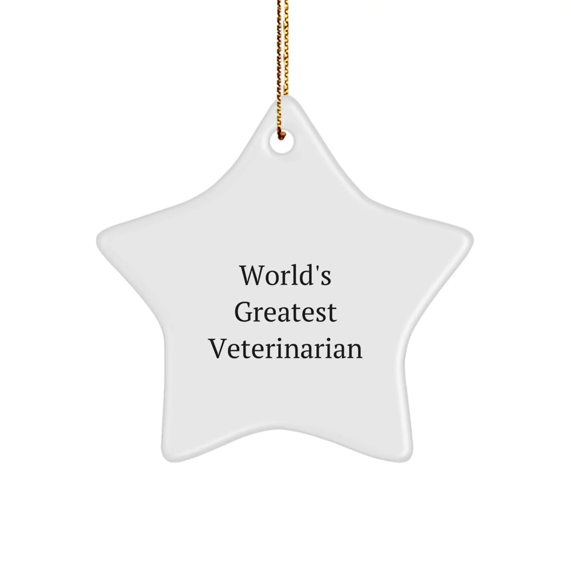 Funny Vet Star Ornament, 'World's Greatest Veterinarian' Gifts for Veterinarian, Christmas Unique Gifts from Friends - Image 1
