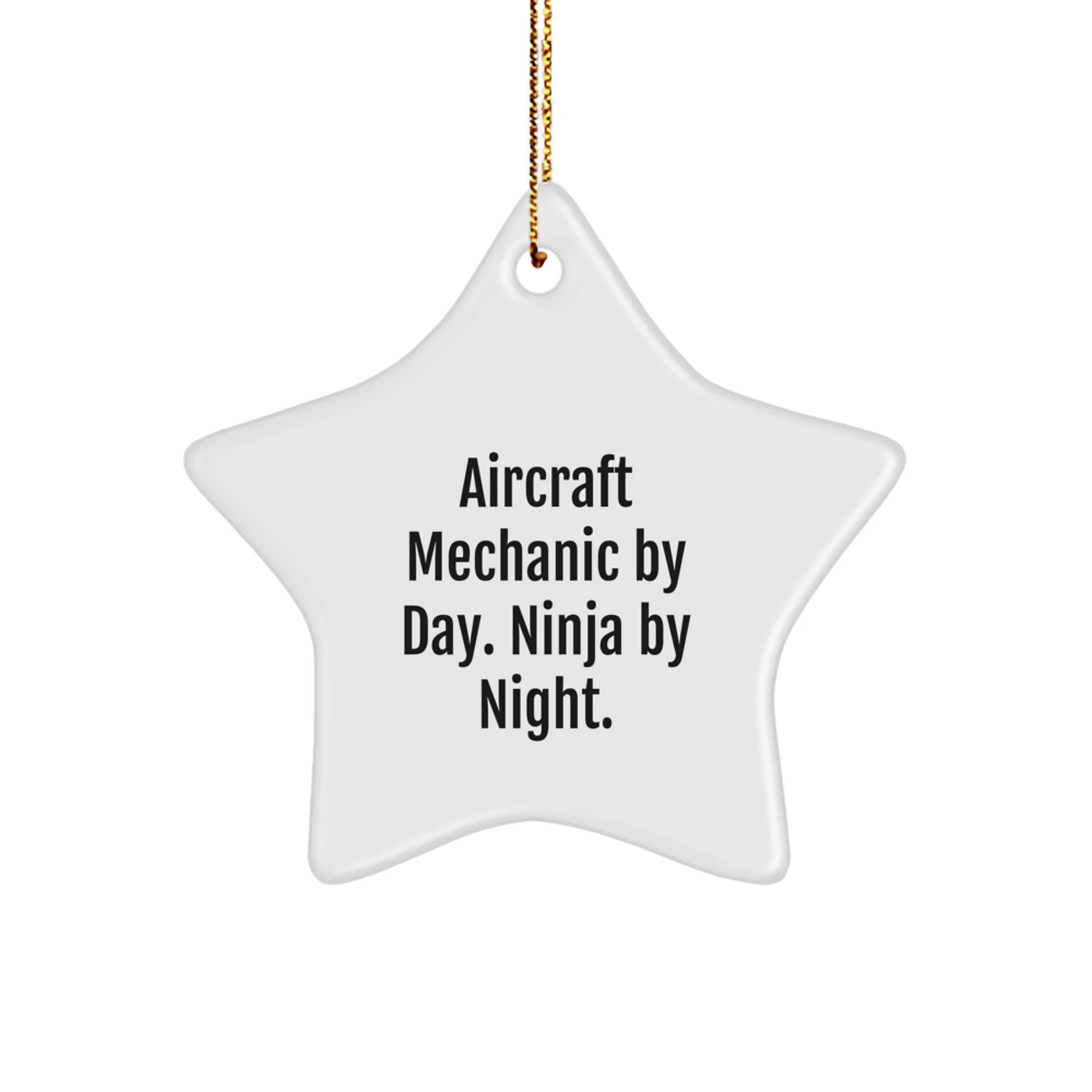 Funny Aircraft Mechanic Star Ornament Gifts from Friends and Family for Christmas