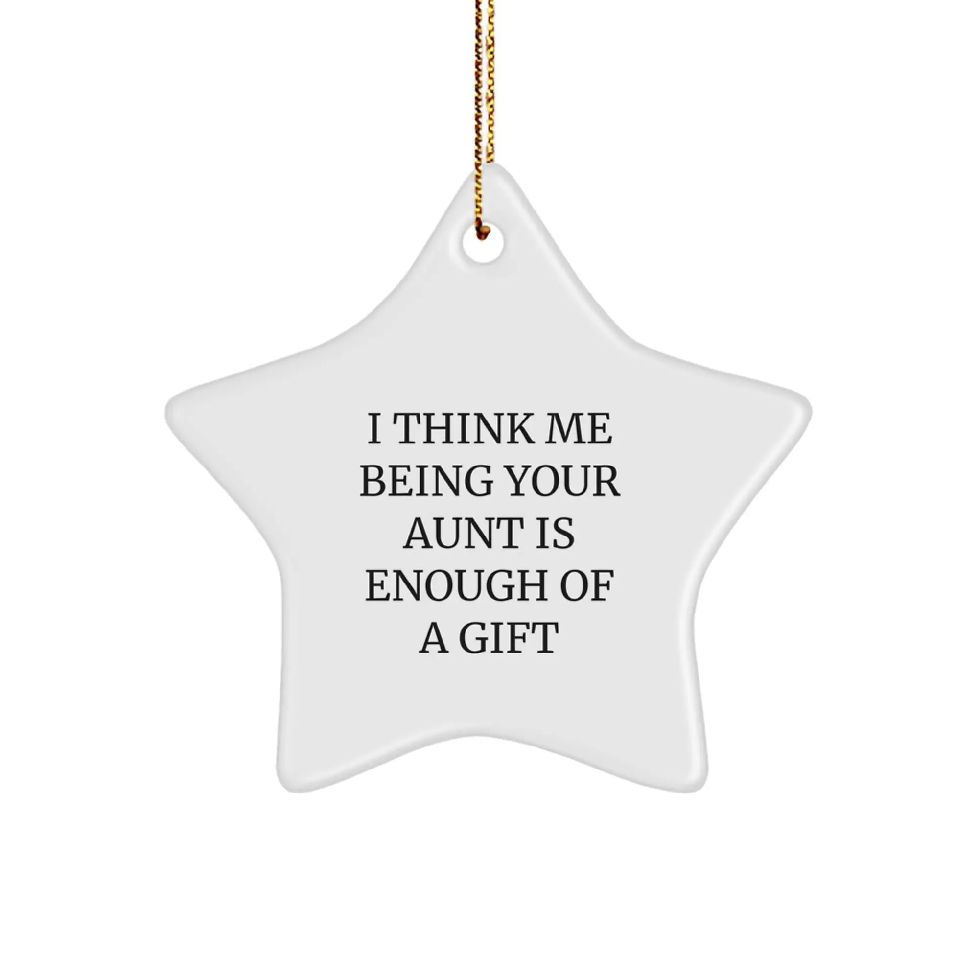 Funny Aunt Gifts from Family Members, Unique Star Ornament for Aunt, Christmas Unique Gifts - Image 1