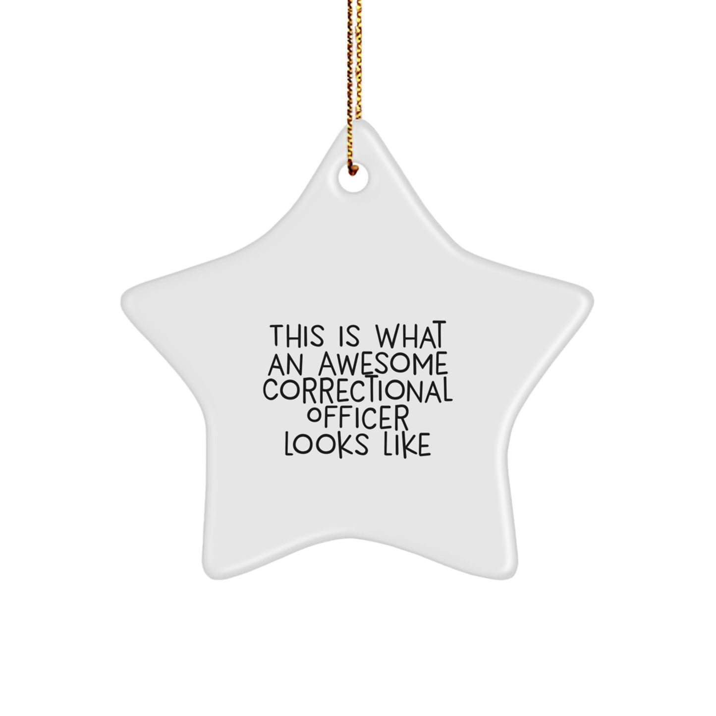 Funny Correctional Officer Gifts for Men, This Is What An Awesome Correctional Officer Looks Like Star Ornament, Christmas Unique Gifts from Friends - Image 1