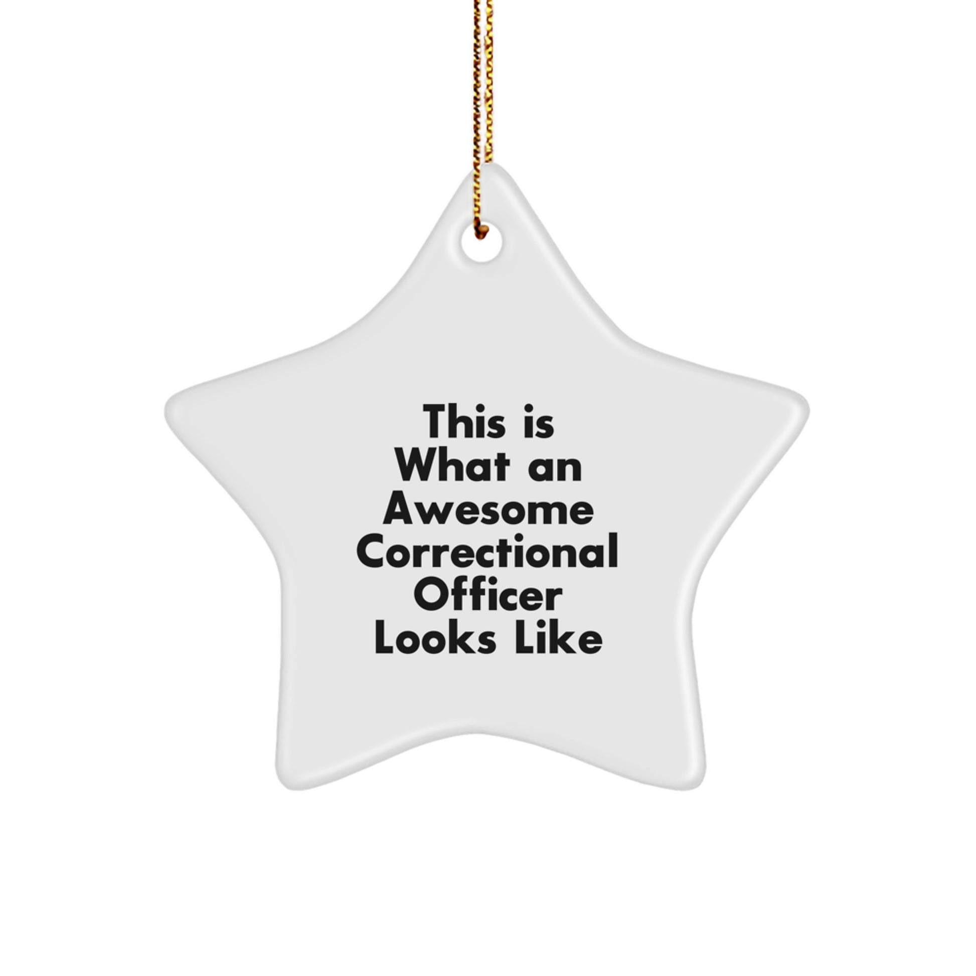 Funny Correctional Officer Gifts for Men, Christmas Unique Star Ornaments, Inspirational Quote Star Shaped MDF Decorations Gifts from Friends, Family, Coworkers, Bosses - Image 1