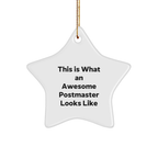 Funny Postmaster Gifts from Friends - This Is What An Awesome Postmaster Looks Like Star Ornament for Christmas
