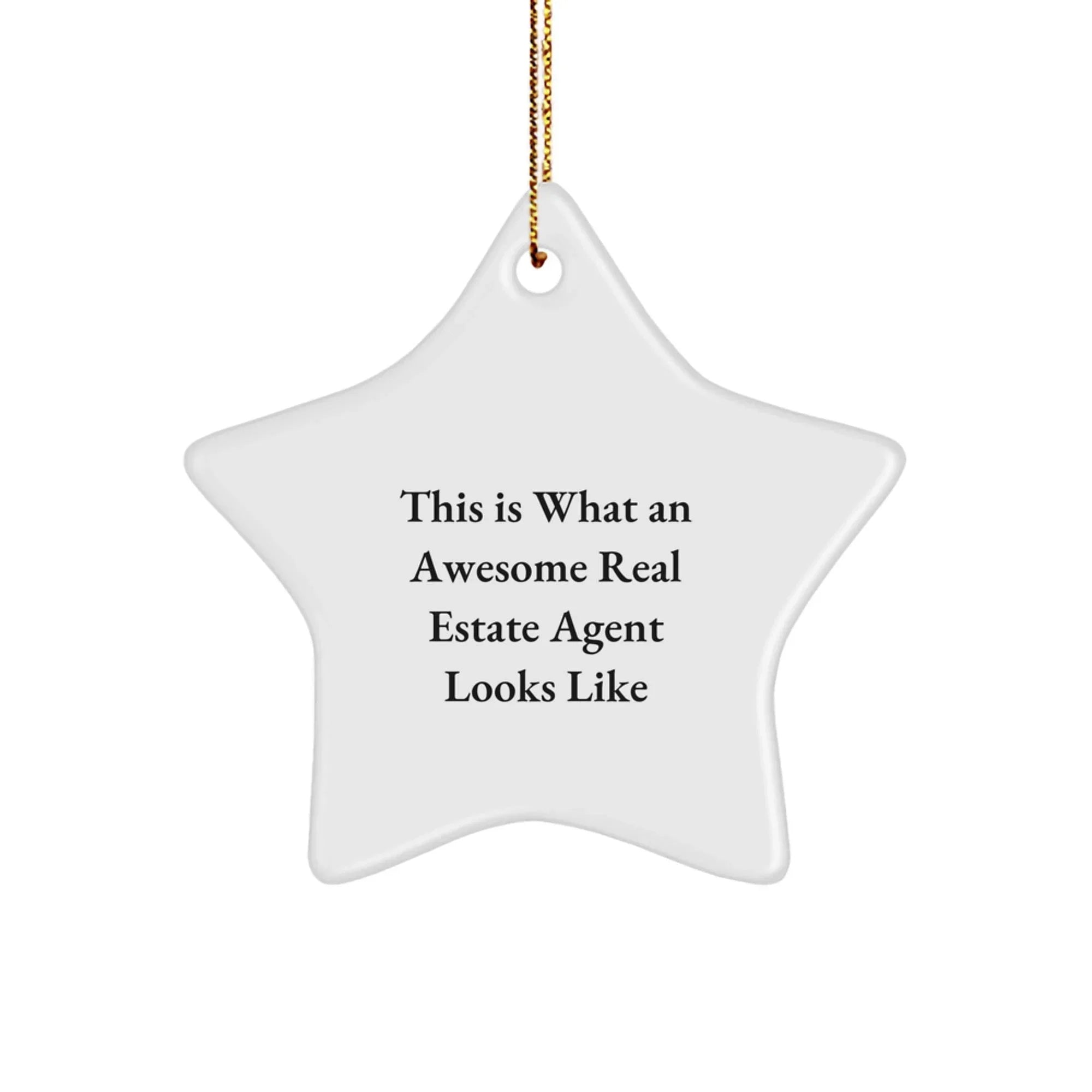 Funny Real Estate Agent Gifts for Men, Women, Friends, Coworkers, Star Ornament from Family, Real Estate Agent Star Gift for Christmas Unique