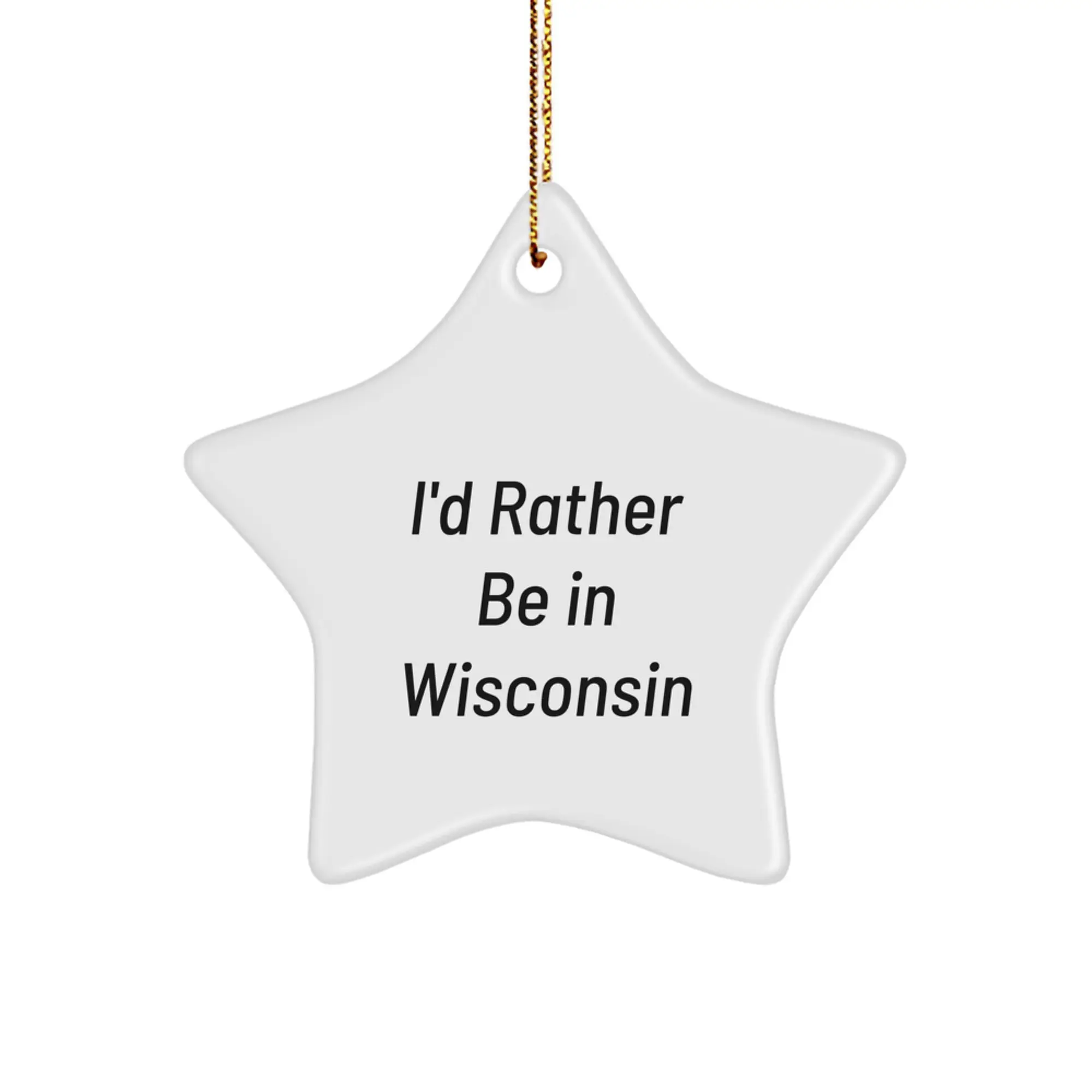 Funny Wisconsin Star Ornament Gifts from Family for Christmas - Image 1