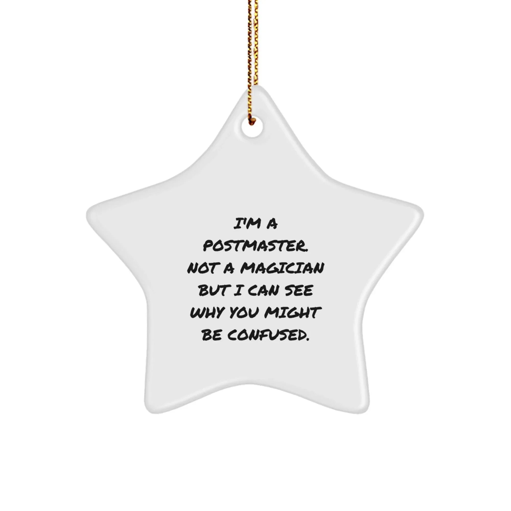 Funny Postmaster Star Ornament Gifts from Friends to Family, Men, Women, Coworkers, Unique Christmas Unique Gifts for Postmaster