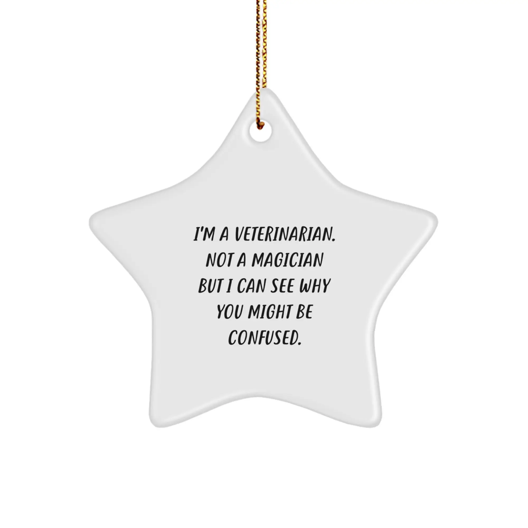 Cute Veterinarian Gifts from Friends, Unique Christmas Unique Gifts for Veterinarian, Funny Star Ornament Quote - Image 1