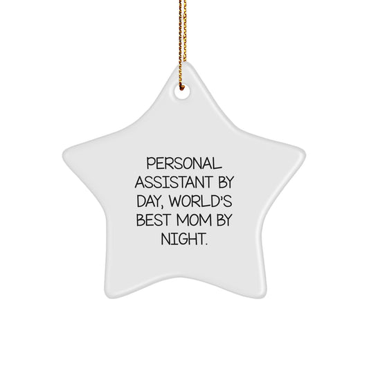 Personal Assistant Gifts by Day, Star Ornament for Christmas, 'By Night' - Gifts from Mom to Personal Assistant - Image 1