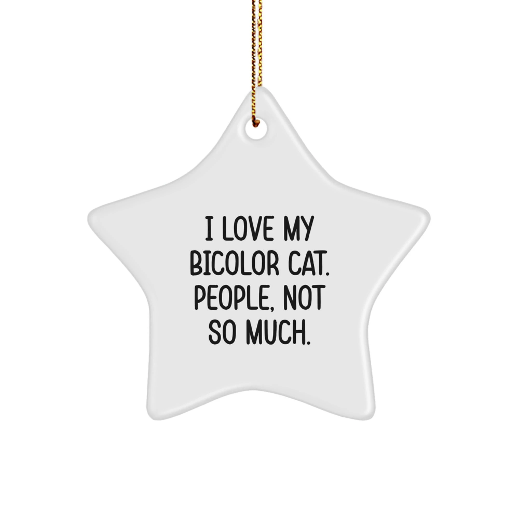Bicolor Cat Lover's Star Ornament, Funny Quote Gifts from Friends for Christmas
