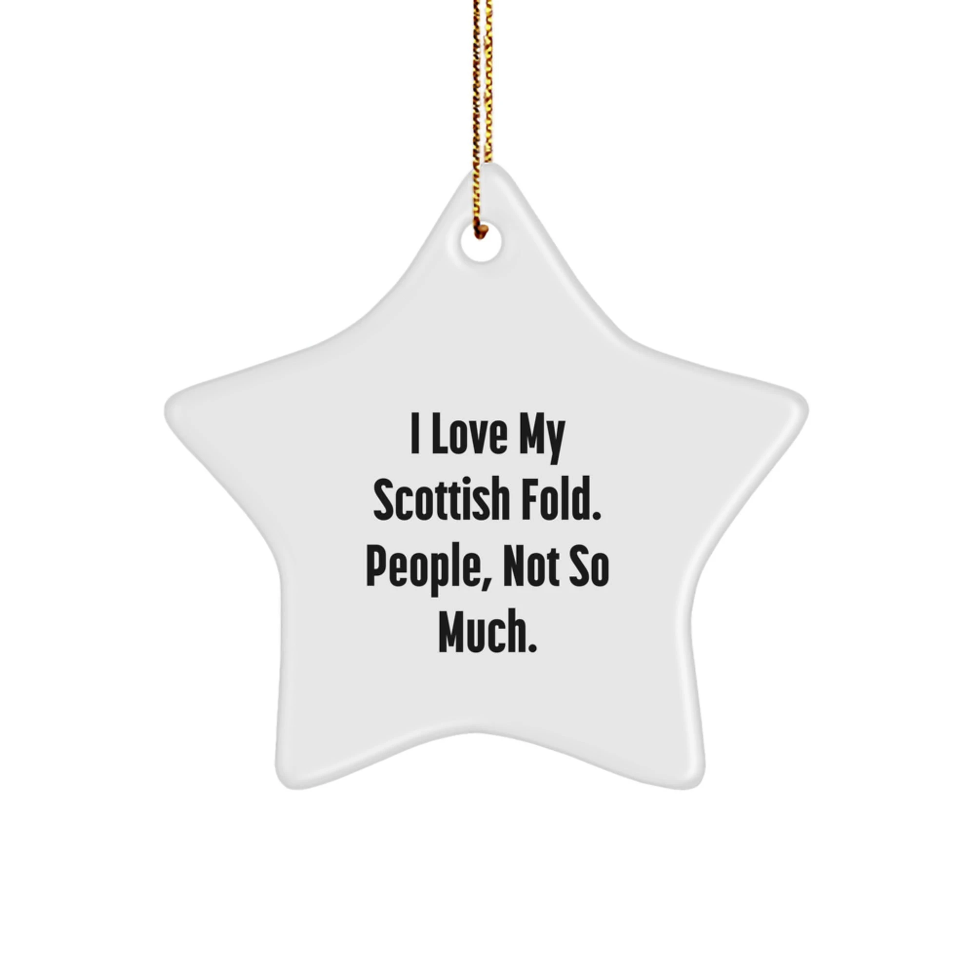 Scottish Fold Cat Lovers' Funny Star Ornament Gifts from Family for Christmas