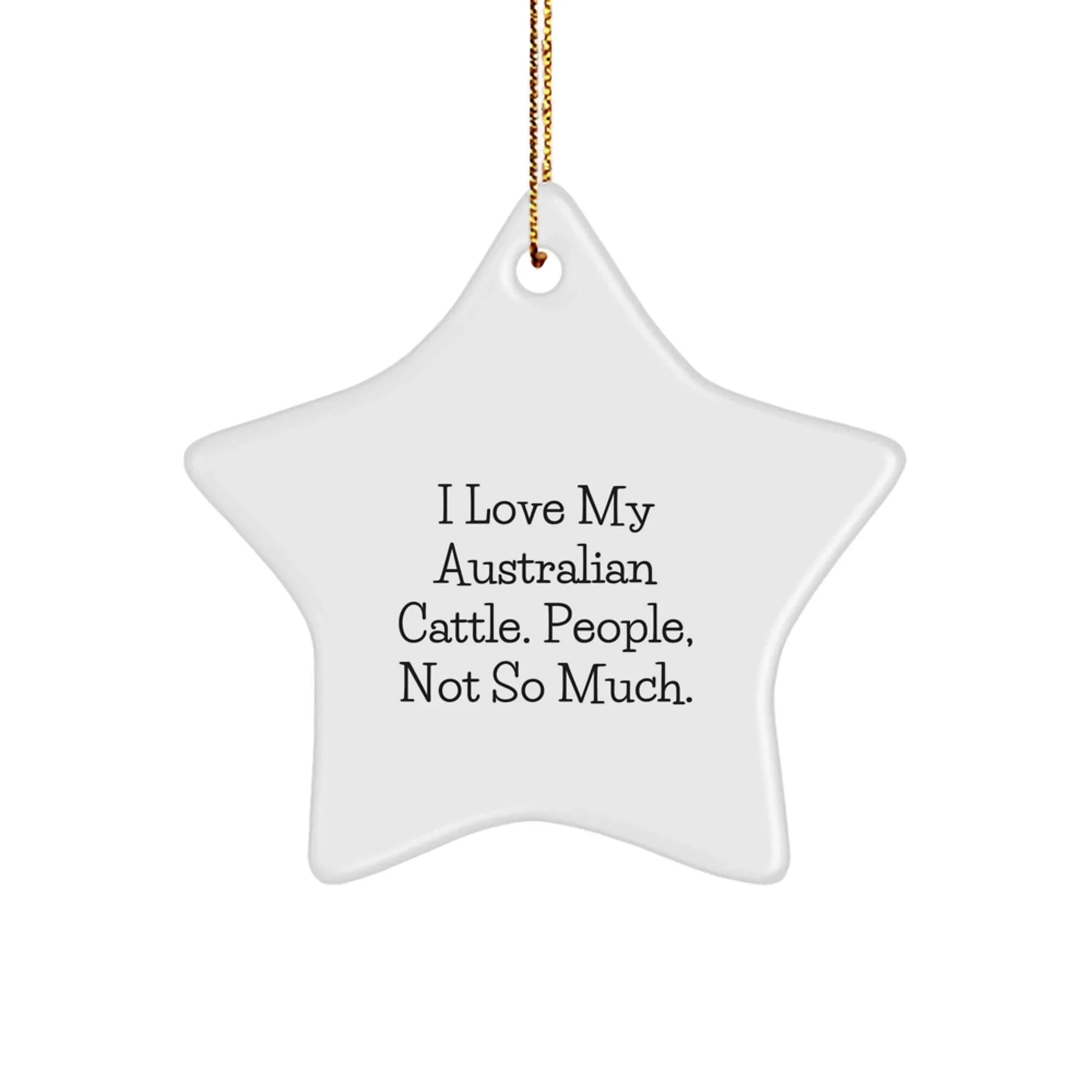 Funny Australian Cattle Dog Gifts from Friends, Unique Christmas Star Ornament for Australian Cattle Dog Lovers, I Love My Australian Cattle People, Not So Much.