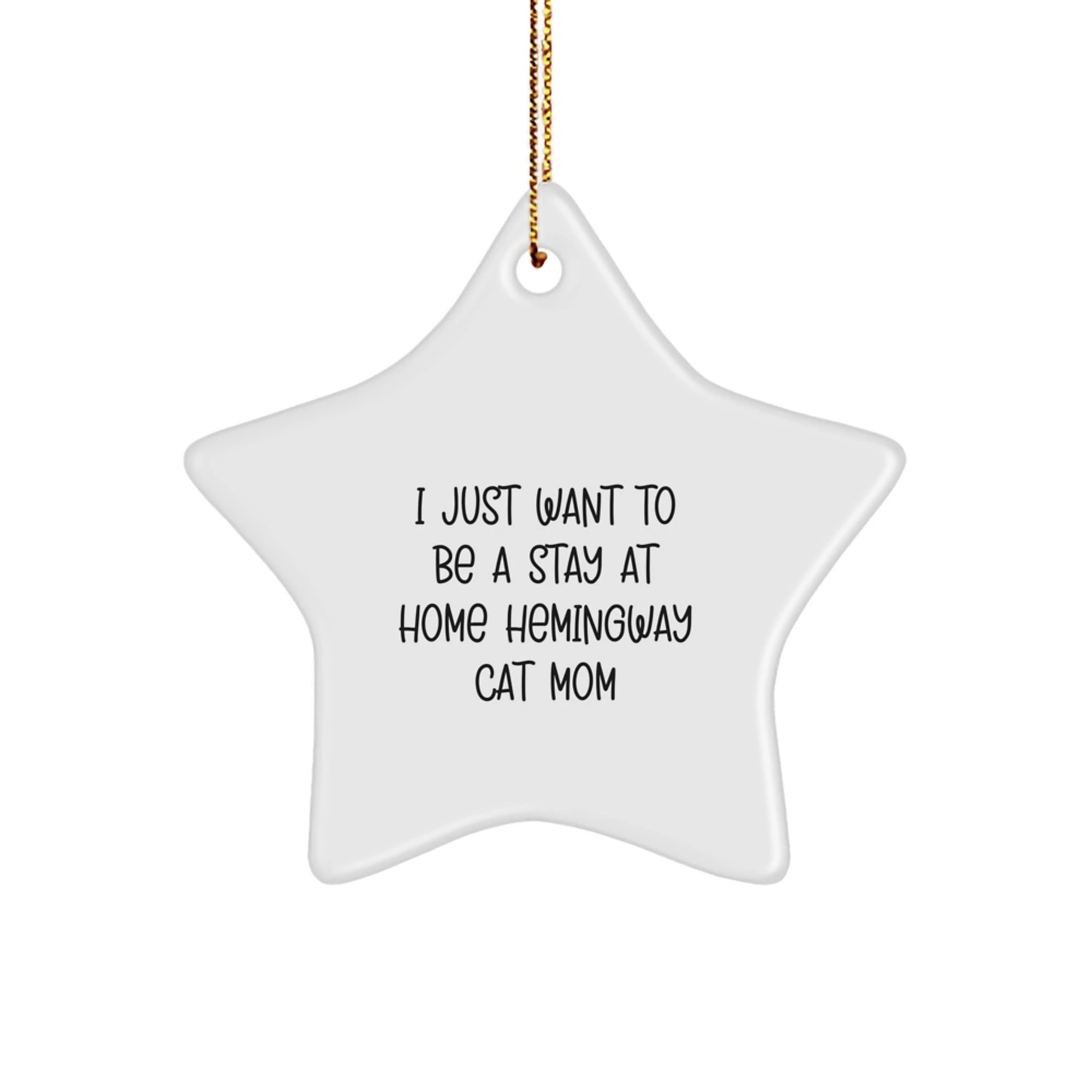 Funny Hemingway Cat Mom Gifts from Friends for Christmas Unique Star Ornament