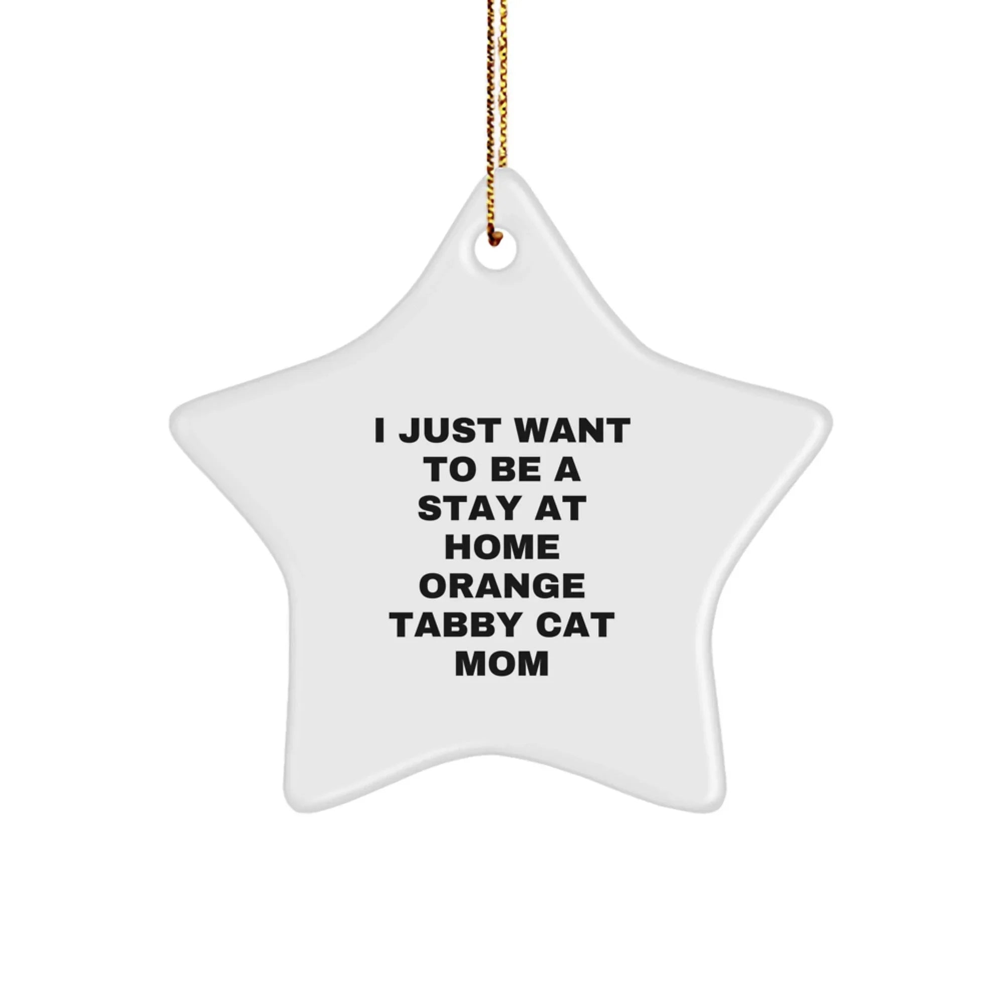 Funny Orange Tabby Cat Gifts for Orange Tabby Cat Mom - Star Ornament Gifts from Family to Cat Lover - Christmas Unique Gifts