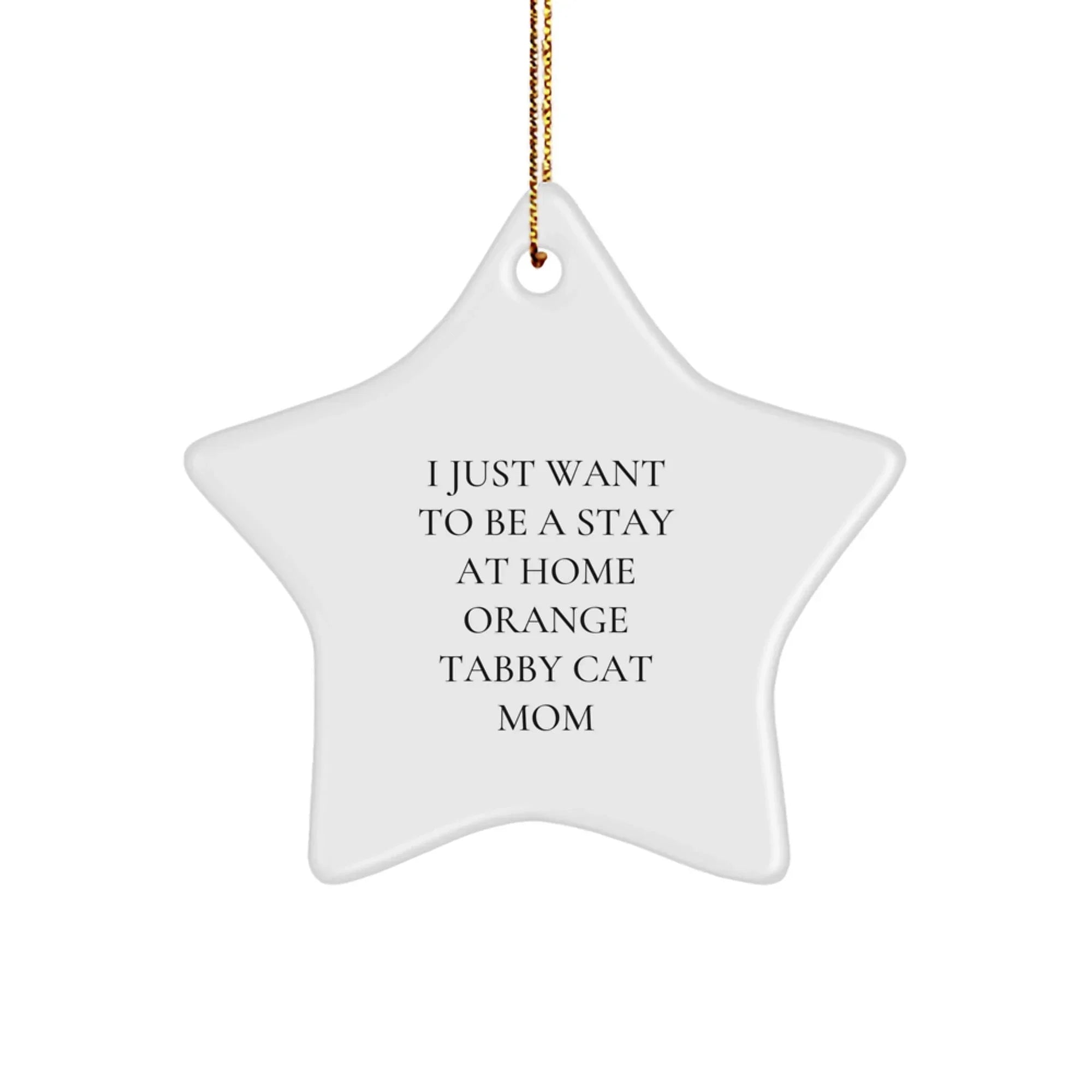 Funny Orange Tabby Cat Mom Gift for Women - Orange Tabby Cat Star Ornament, Christmas Unique Gifts from Family