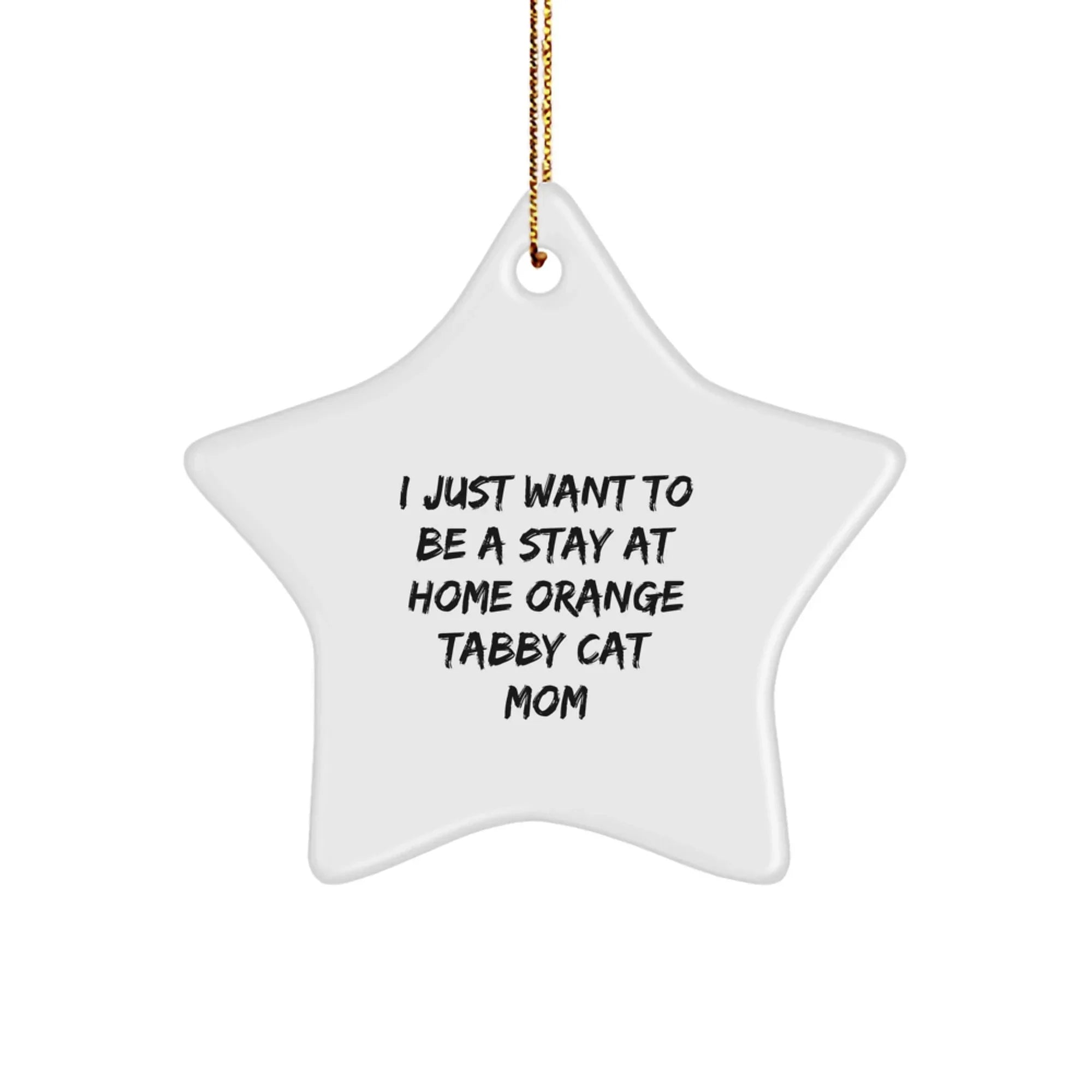 Funny Orange Tabby Cat Mom Gifts from Friends and Family, Star Ornament Christmas Unique Presents for Orange Tabby Cat Enthusiasts