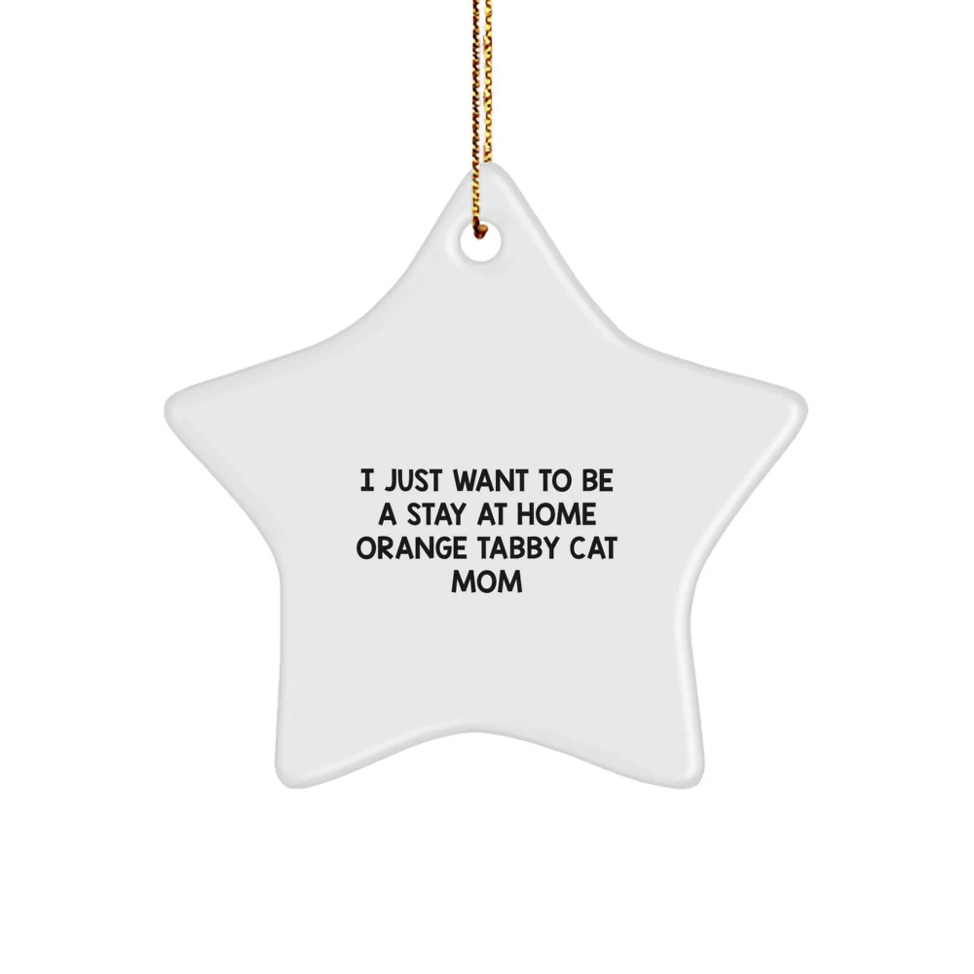 Funny Orange Tabby Cat Gifts from Mom - Orange Tabby Cat Star Ornament for Christmas