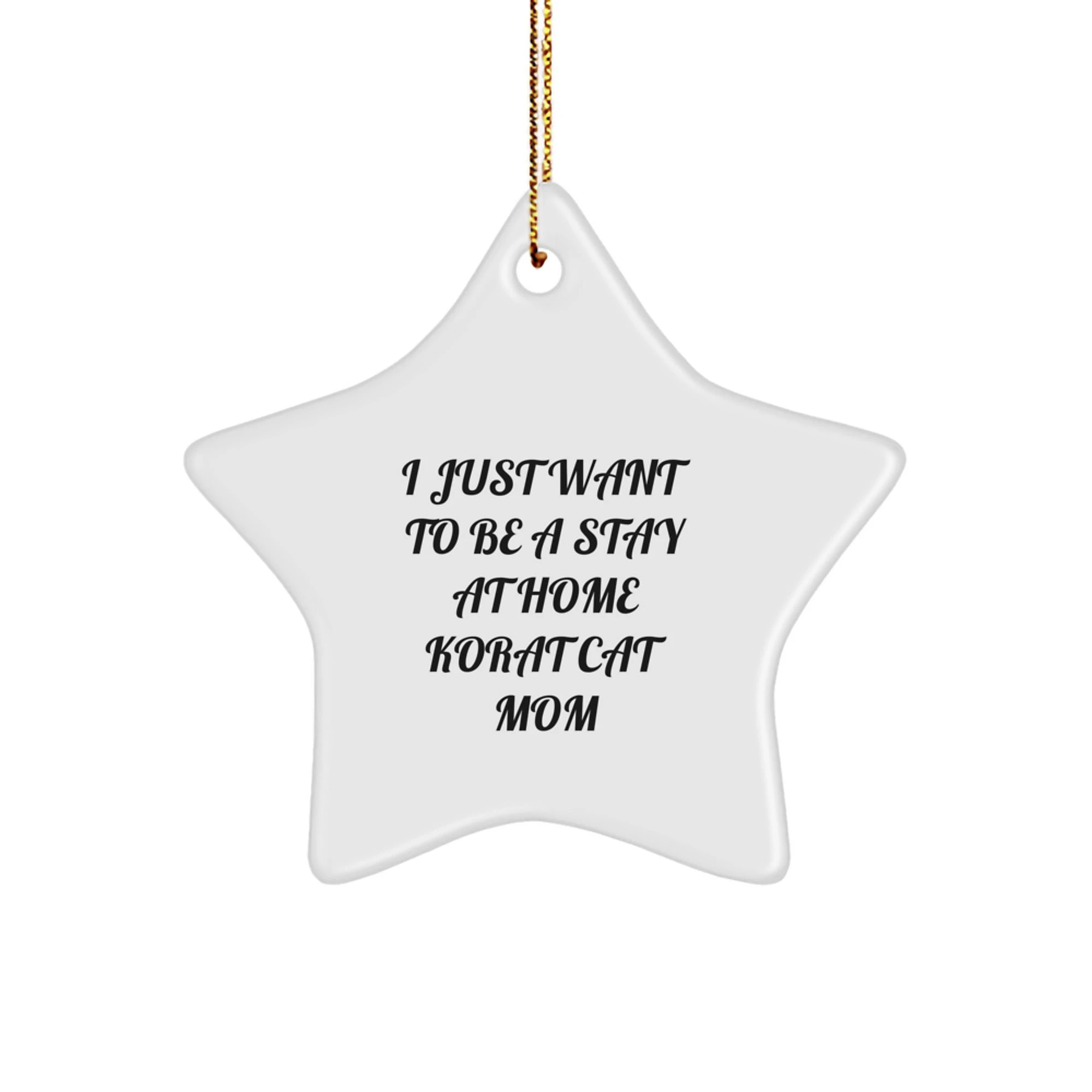 Funny Korat Cat Mom Gifts for Christmas, Korat Cat Star Ornament from Women, Unique Star Shaped Decorations for Korat Cat Lovers