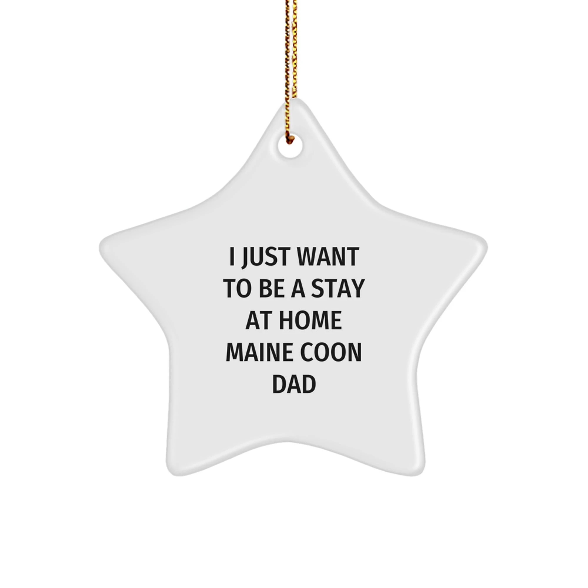 Funny Maine Coon Cat Gifts for Men from Family - Star Ornament I Just Want To Be A Stay At Home Dad