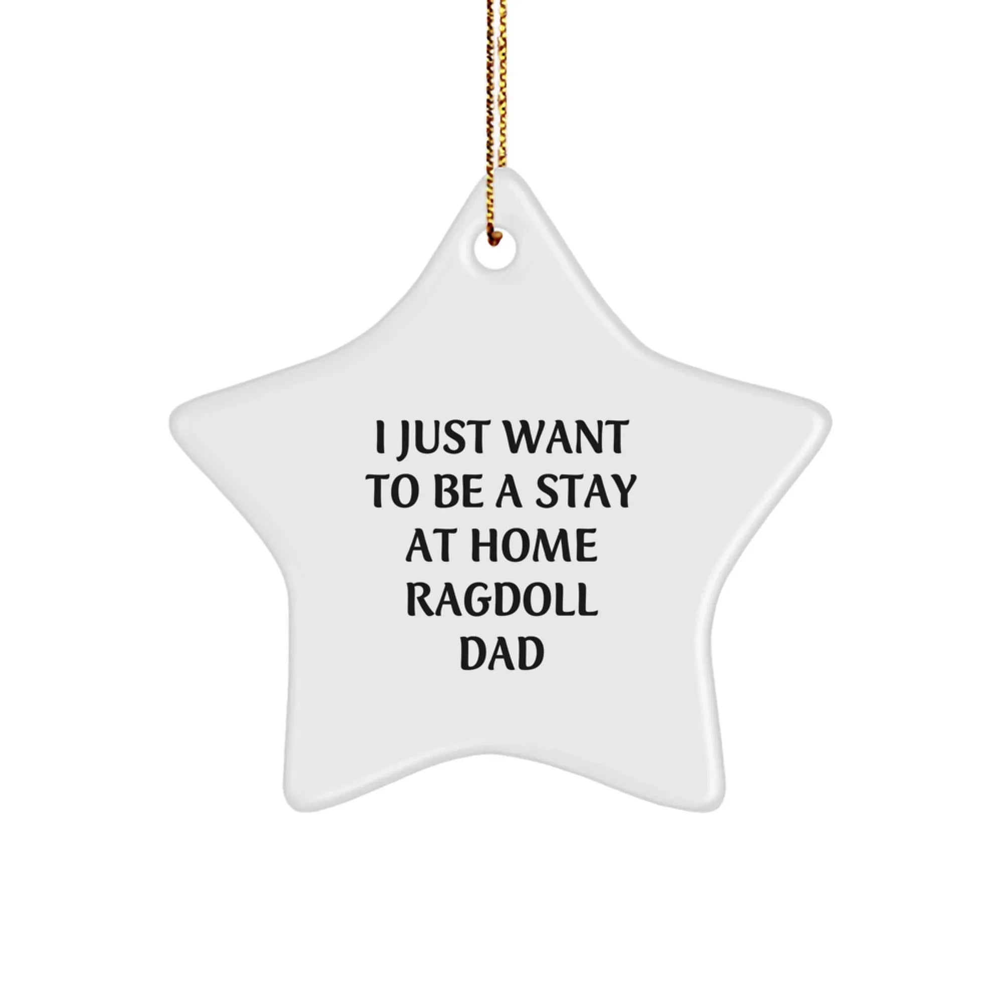 Funny Ragdoll Cat Gifts for Men from Women - Star Ornament for Christmas Unique Gifts - Stay At Home Dad Ragdoll Cat Lover