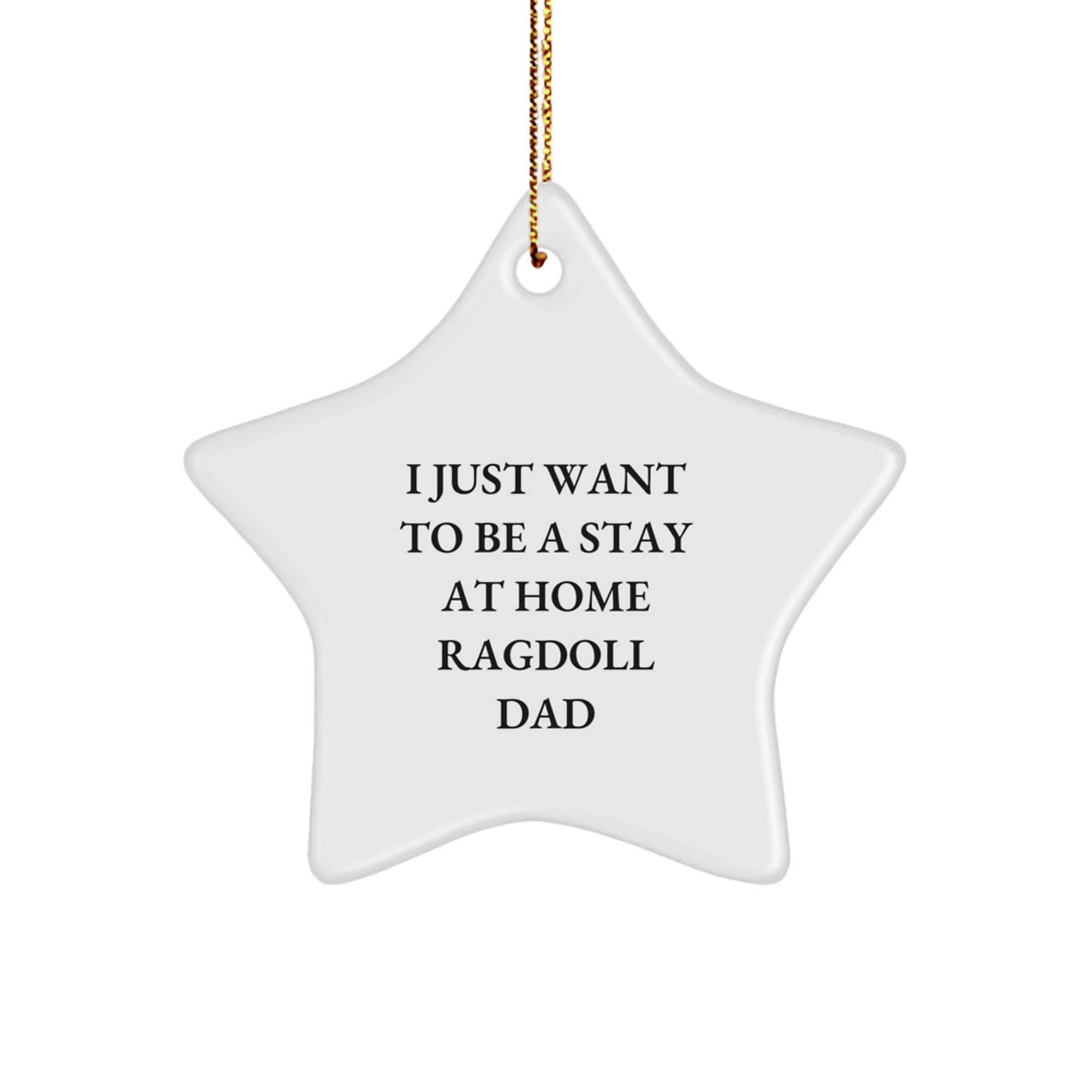 Funny Ragdoll Cat Gifts for Men, Unique Star Ornament, Christmas Memorable Present from Dad, I Just Want To Be A Stay At Home Ragdoll Dad