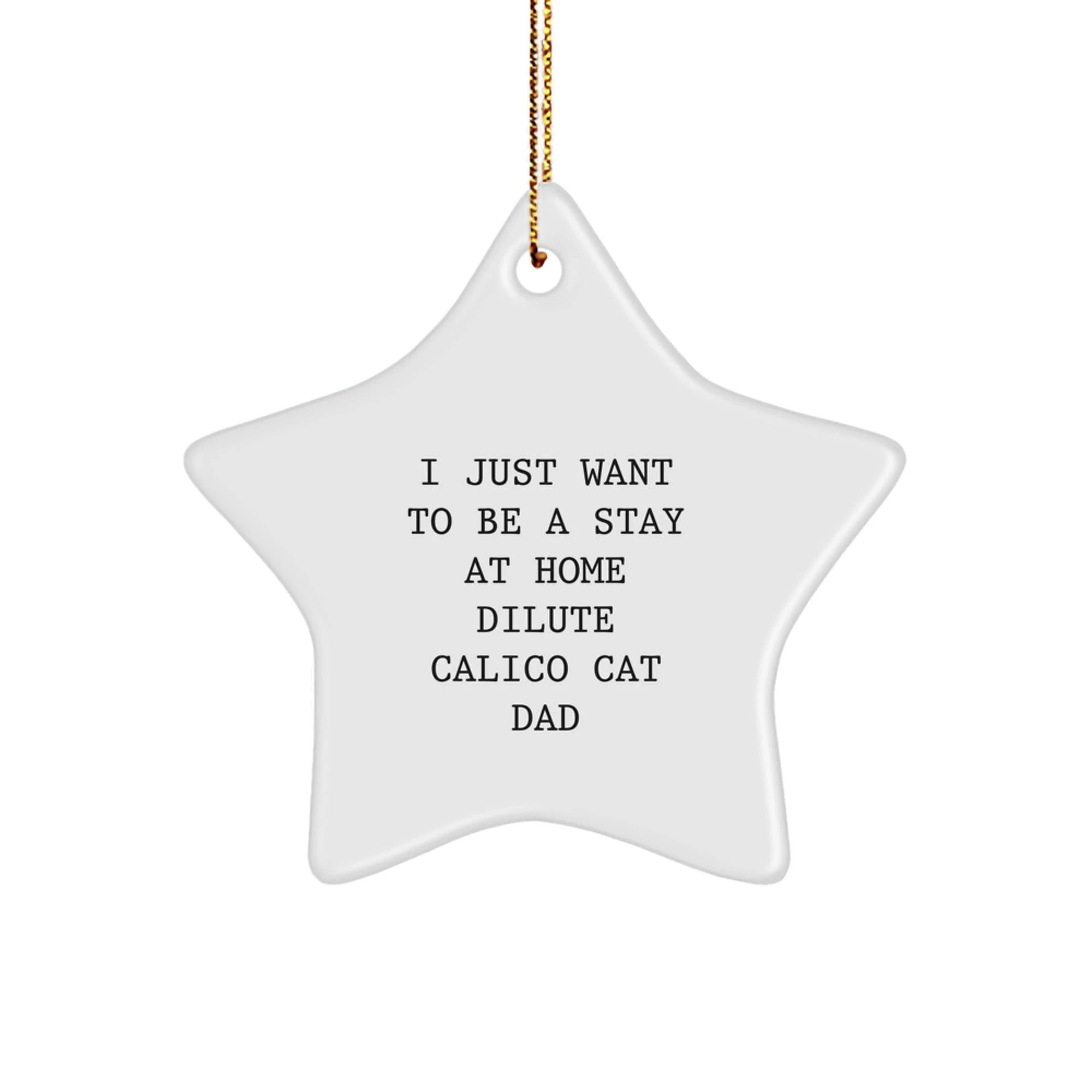 Dilute Calico Cat Dad's Christmas Unique Gift Idea - I Just Want To Be A Stay At Home Dilute Calico Cat Dad Star Ornament, Gifts from Men to Dilute Calico Cat Lovers