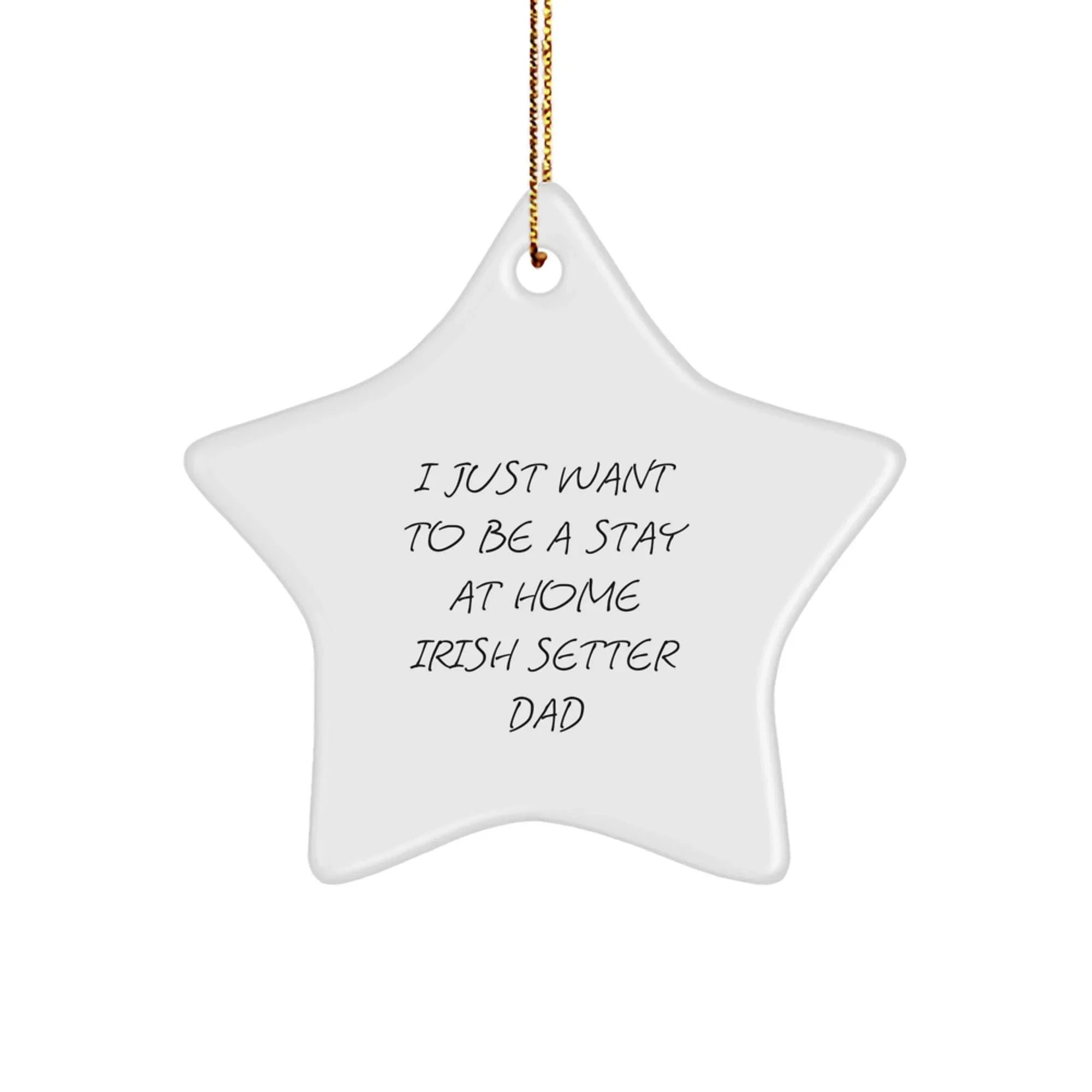 Funny Irish Setter Dog Dad Gifts - 'I Just Want To Be A Stay At Home Irish Setter Dad' Star Ornament for Irish Setter Dog Lover, Christmas Unique Gifts from Family to Dad