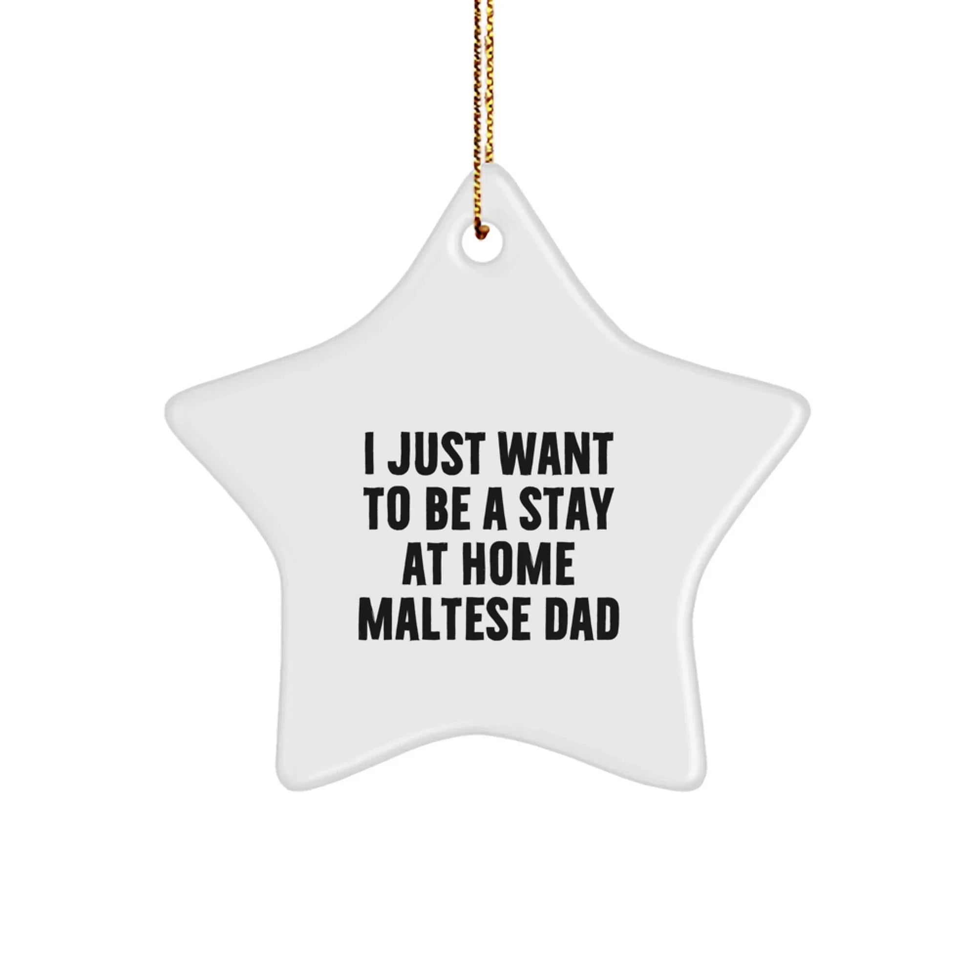 Funny Maltese Dog Gifts for Men from the I Just Want To Be A Stay At Home Maltese Dad Star Ornament, Christmas Unique Gifts