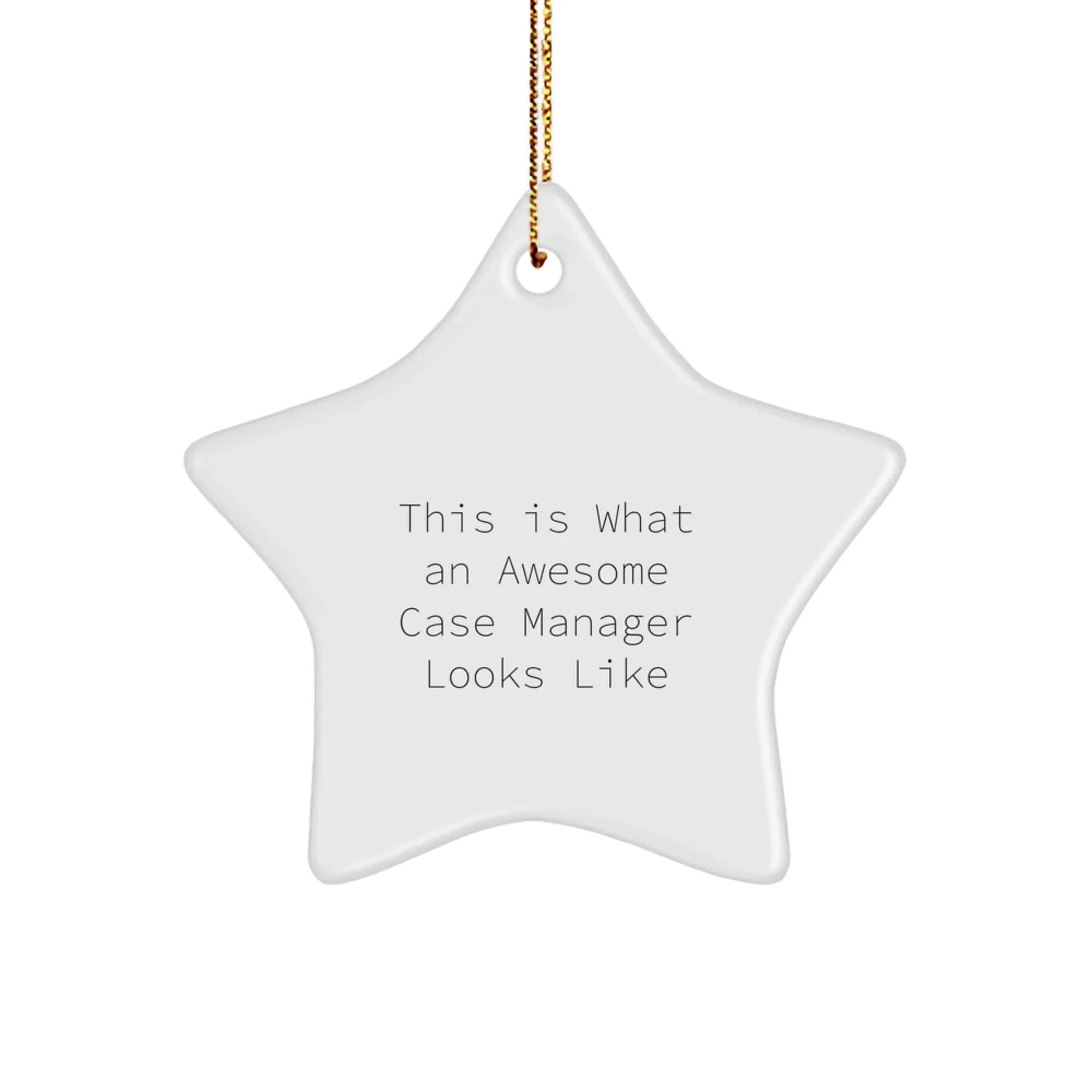 Funny Case Manager Gifts from Friends, 'This Is What An Awesome Case Manager Looks Like', Star Ornament for Case Manager, Unique Christmas Unique Gifts for Family, Coworkers