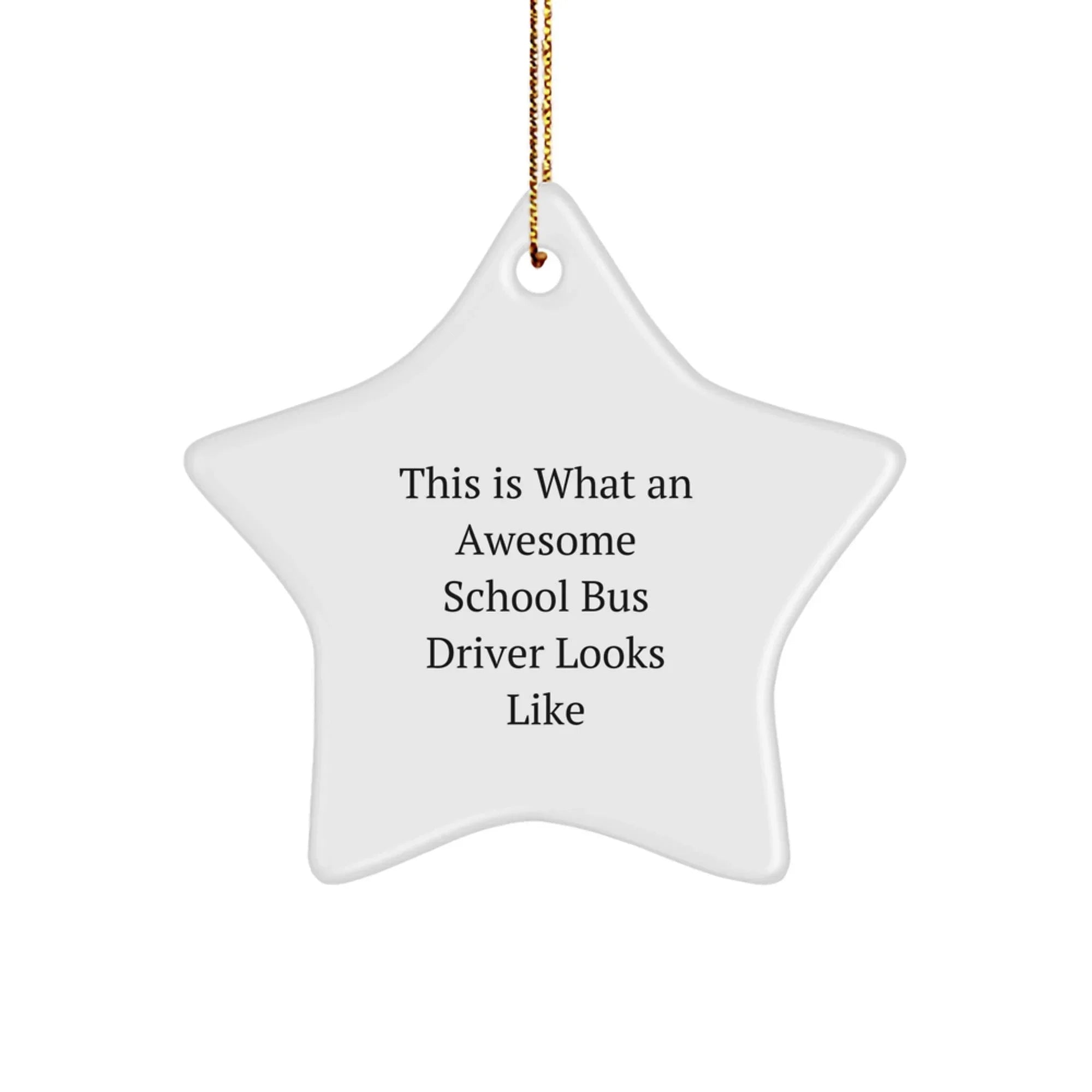 Funny School Bus Driver Gifts from Friends - This Is What An Awesome School Bus Driver Looks Like, Star Ornament for Christmas