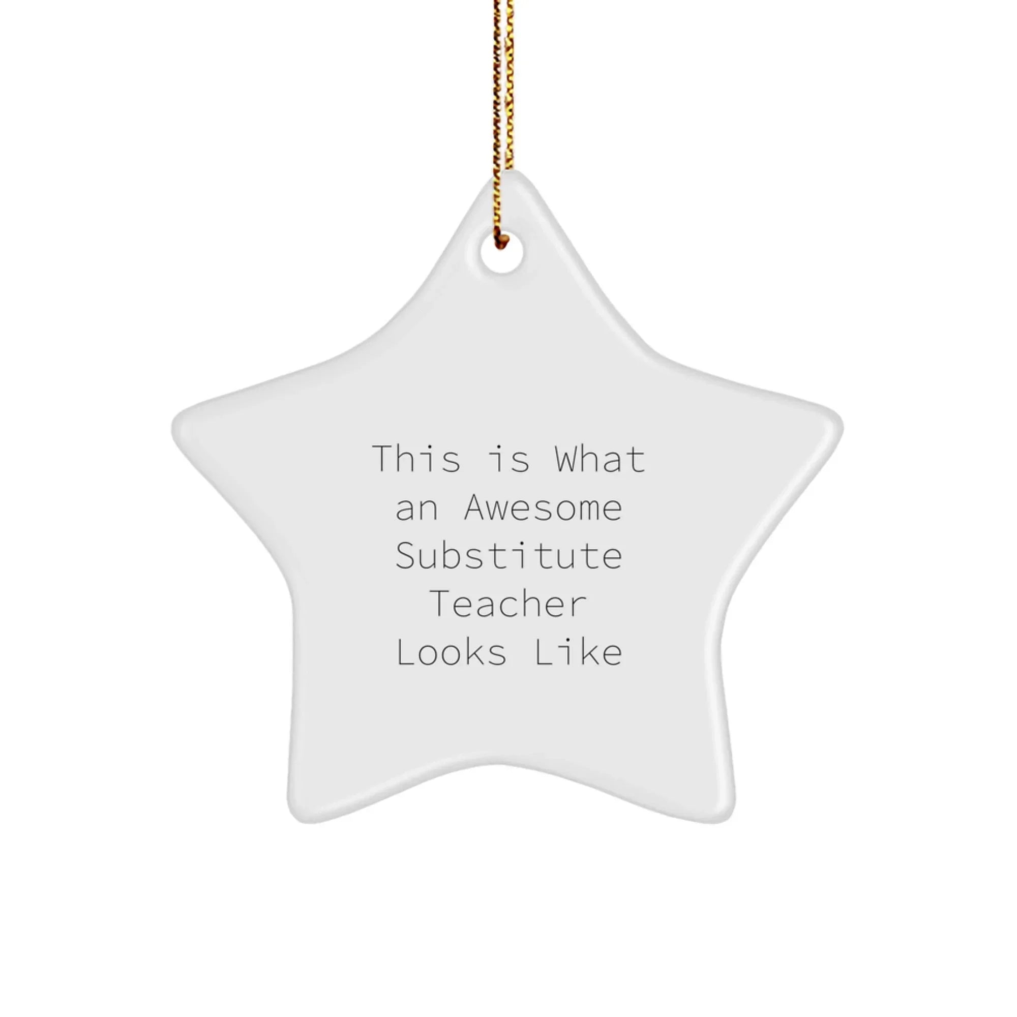 Funny Substitute Teacher Gifts - This Is What An Awesome Teacher Looks Like Star Ornament, Gifts from Friends for Substitute Teacher, Christmas Unique Presents