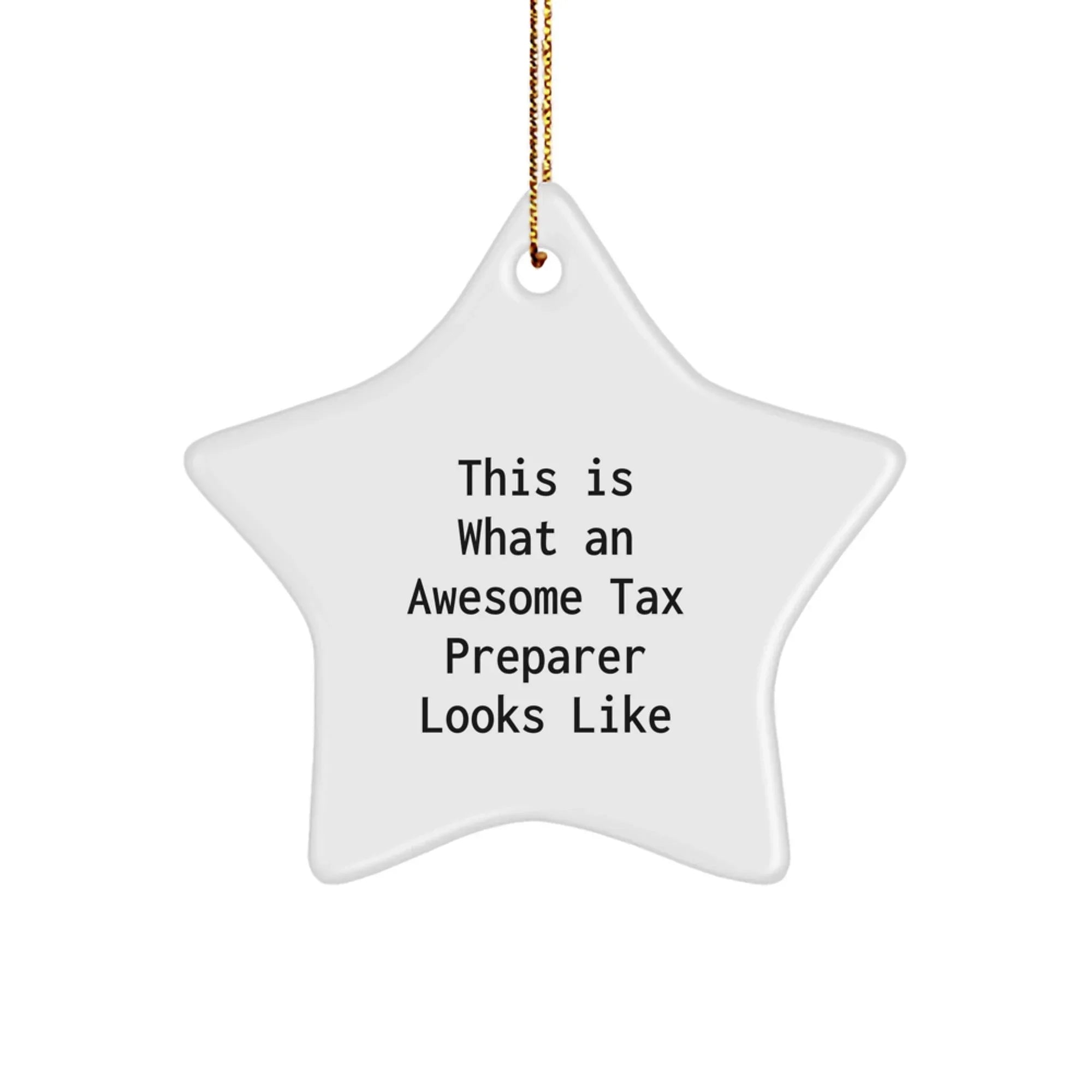 Funny Tax Preparer Gifts, 'This Is What An Awesome Tax Preparer Looks Like' Star Ornament for Christmas, Gifts from Family to Tax Preparer