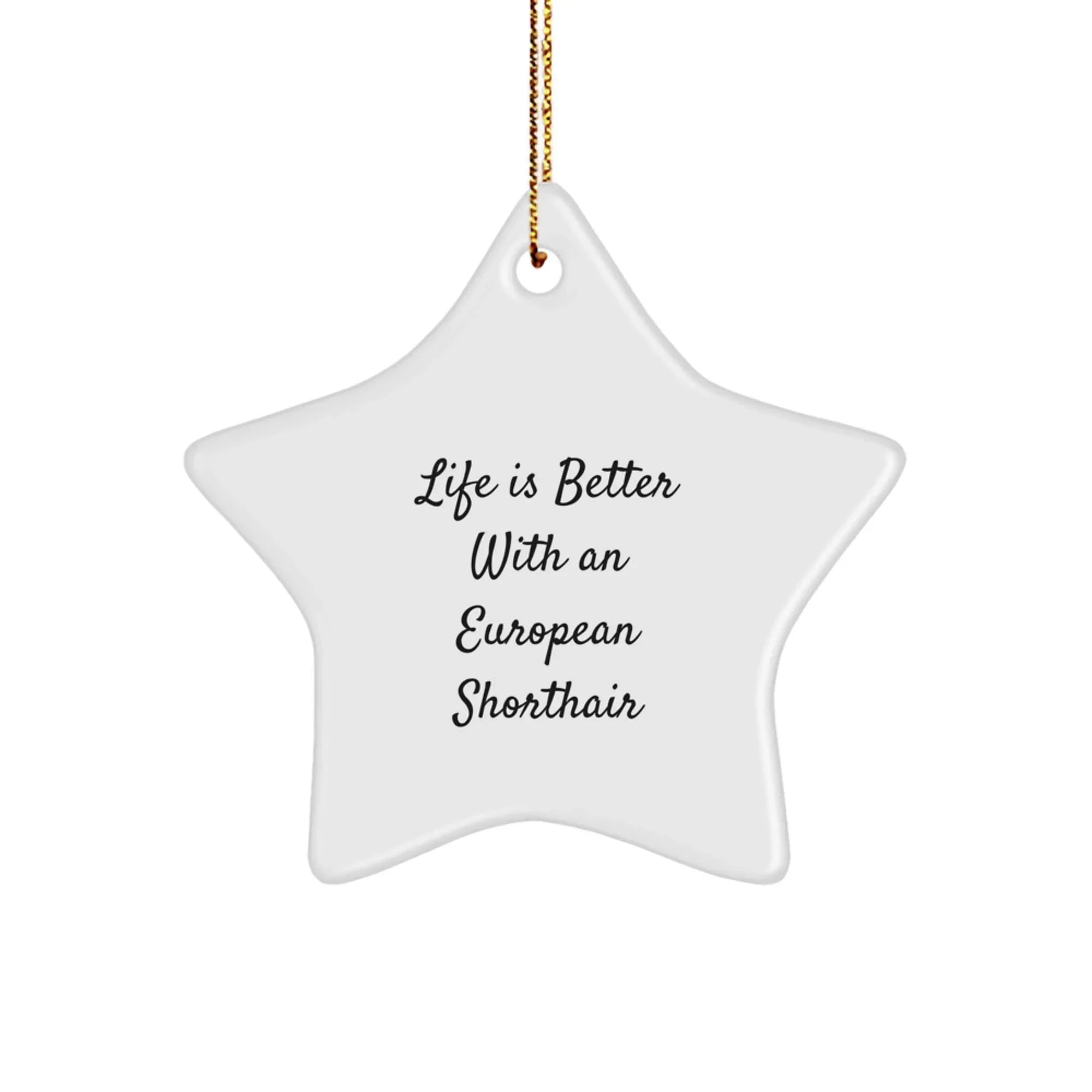 Funny European Shorthair Cat Gifts from Friends, Unique Christmas Star Ornaments for Men, Women, Family, Friends, Coworkers, Gifts for European Shorthair Cat Lovers
