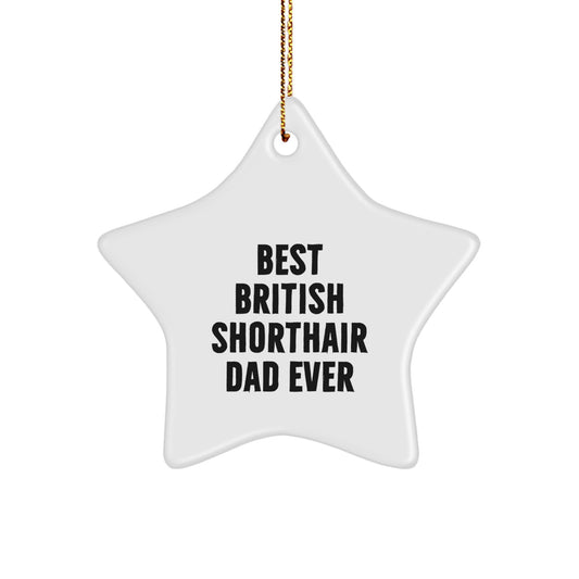 British Shorthair Cat Gifts for Men, Funny Star Ornament from Dad, Perfect Christmas Unique Gifts - Image 1