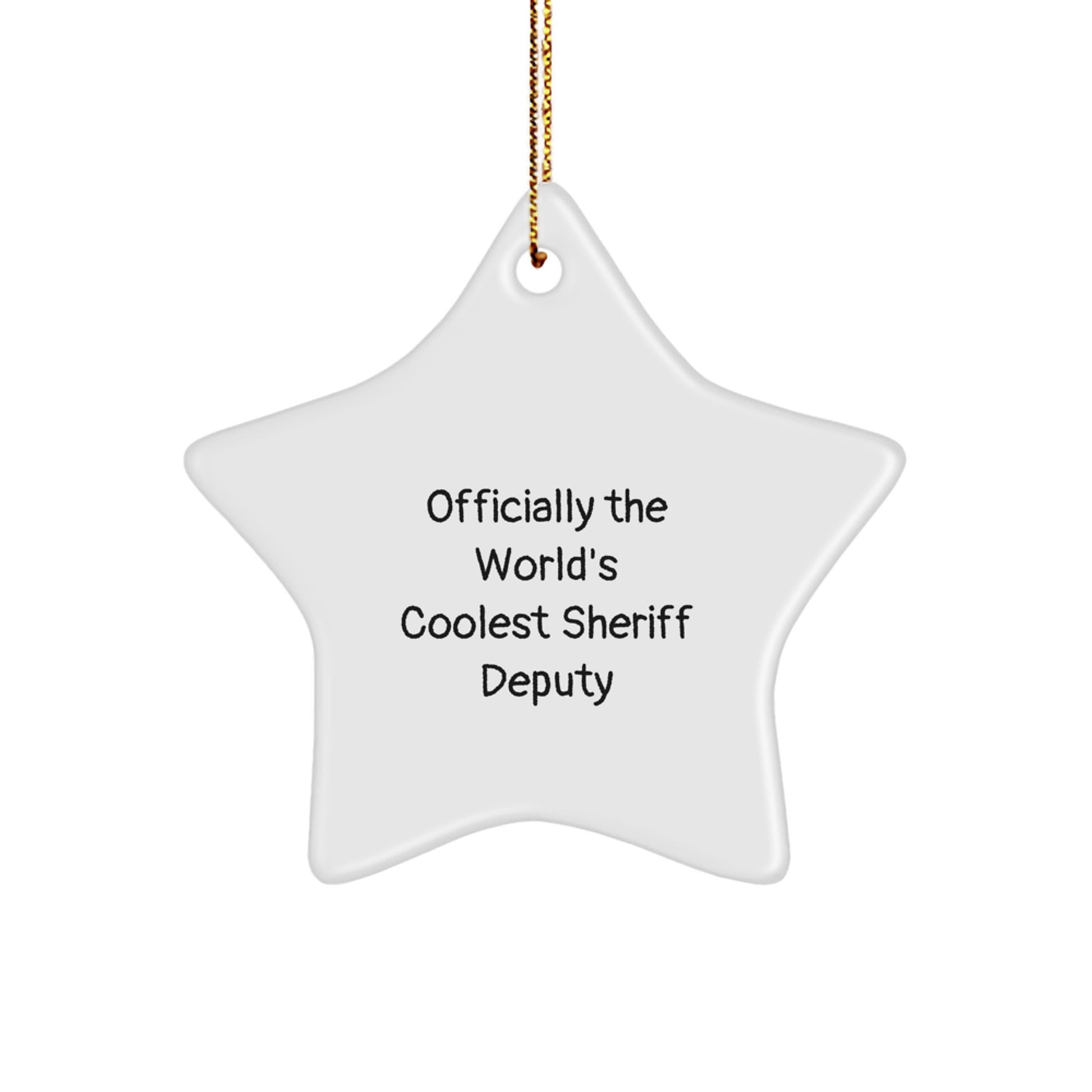 Funny Sheriff Deputy Gifts for Men - Sheriff Deputy Star Ornament, Gifts from Friends for 'Officially The World's Coolest Sheriff Deputy' Christmas Unique Gifts - Image 1