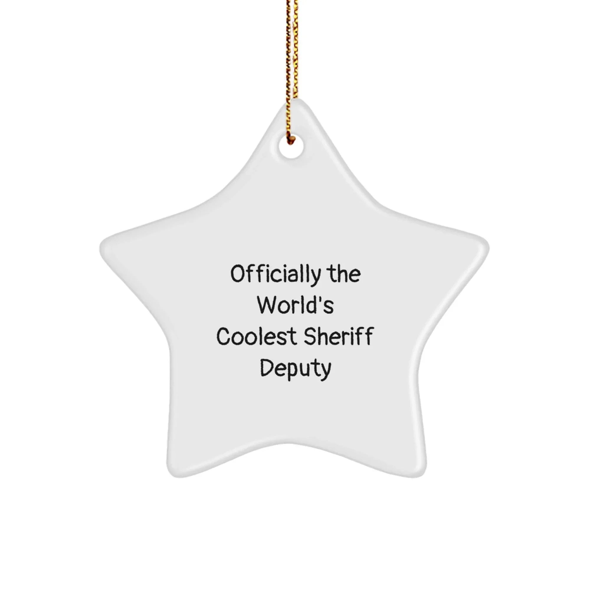 Funny Sheriff Deputy Gifts for Men - Sheriff Deputy Star Ornament, Gifts from Friends for 'Officially The World's Coolest Sheriff Deputy' Christmas Unique Gifts