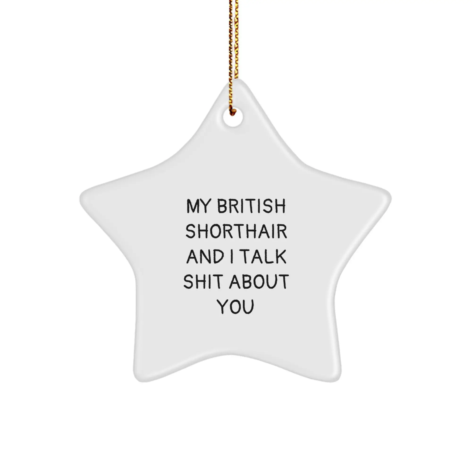 Christmas Gift for Her British Shorthair Star Ornament Present - Image 1