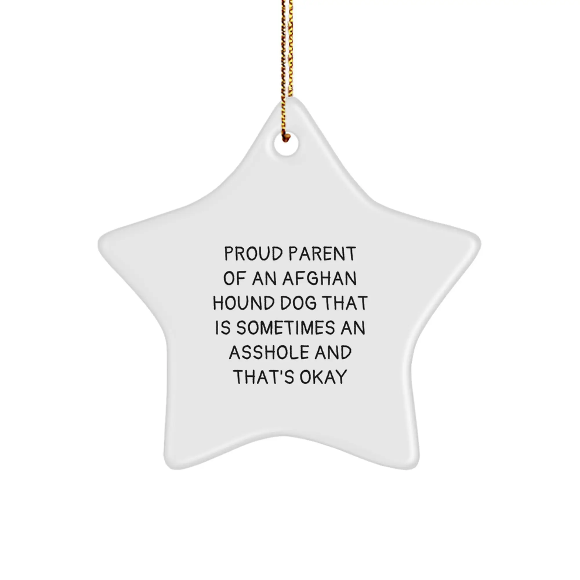 Funny Afghan Hound Dog Star Ornament Gifts from Friends for Family - Proud Parent Quotes, Christmas Unique Gifts for Men, Women - Image 1