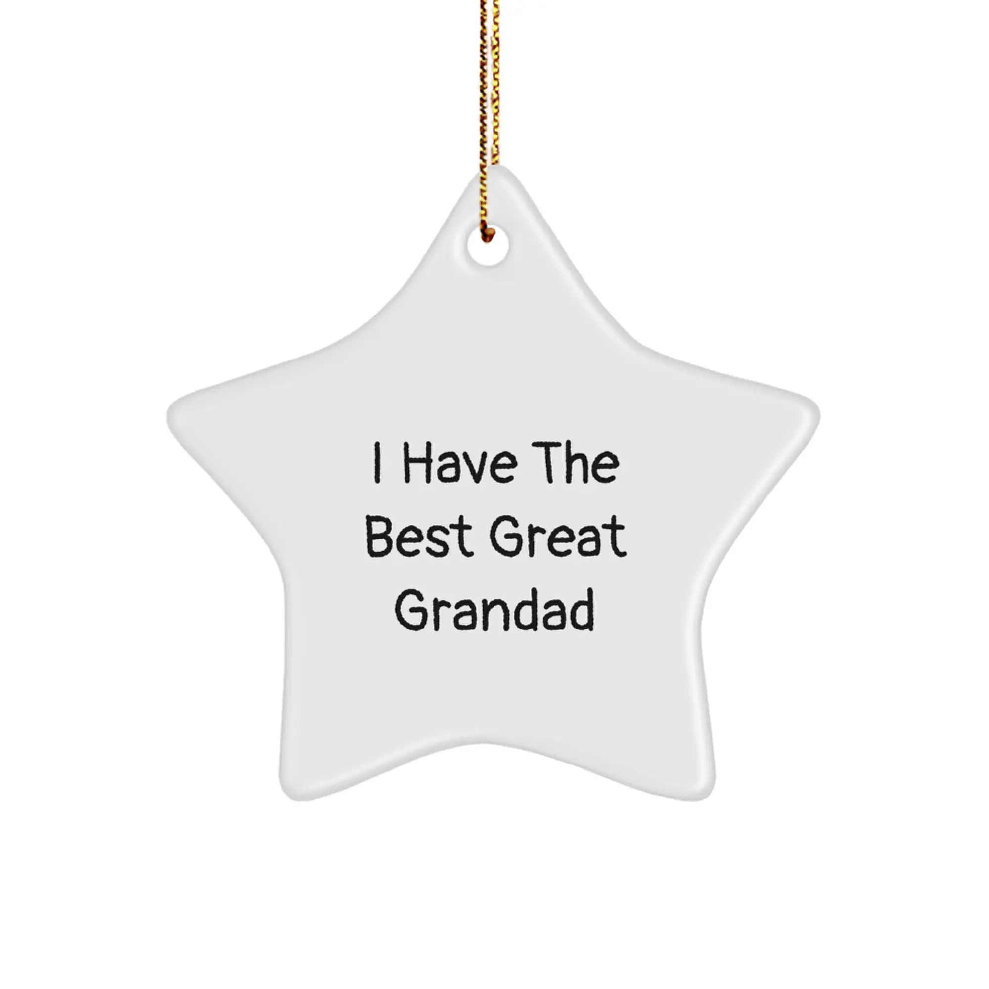 Funny Grandad Gifts, Star Ornament for Men, 'I Have The Best Great Grandad' Quote, Christmas Unique Presents from Family - Image 1