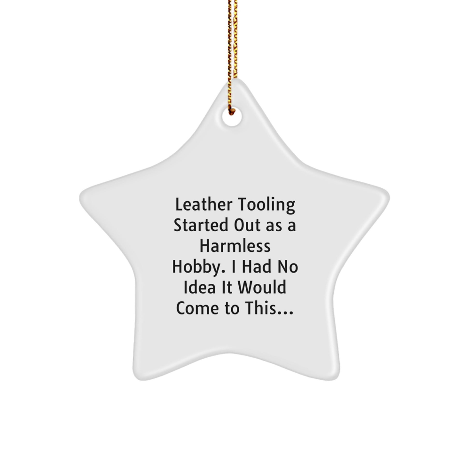 Leather Tooling Funny Gifts from Family, Leather Tooling Star Ornament for Christmas Unique Gifts - Image 1