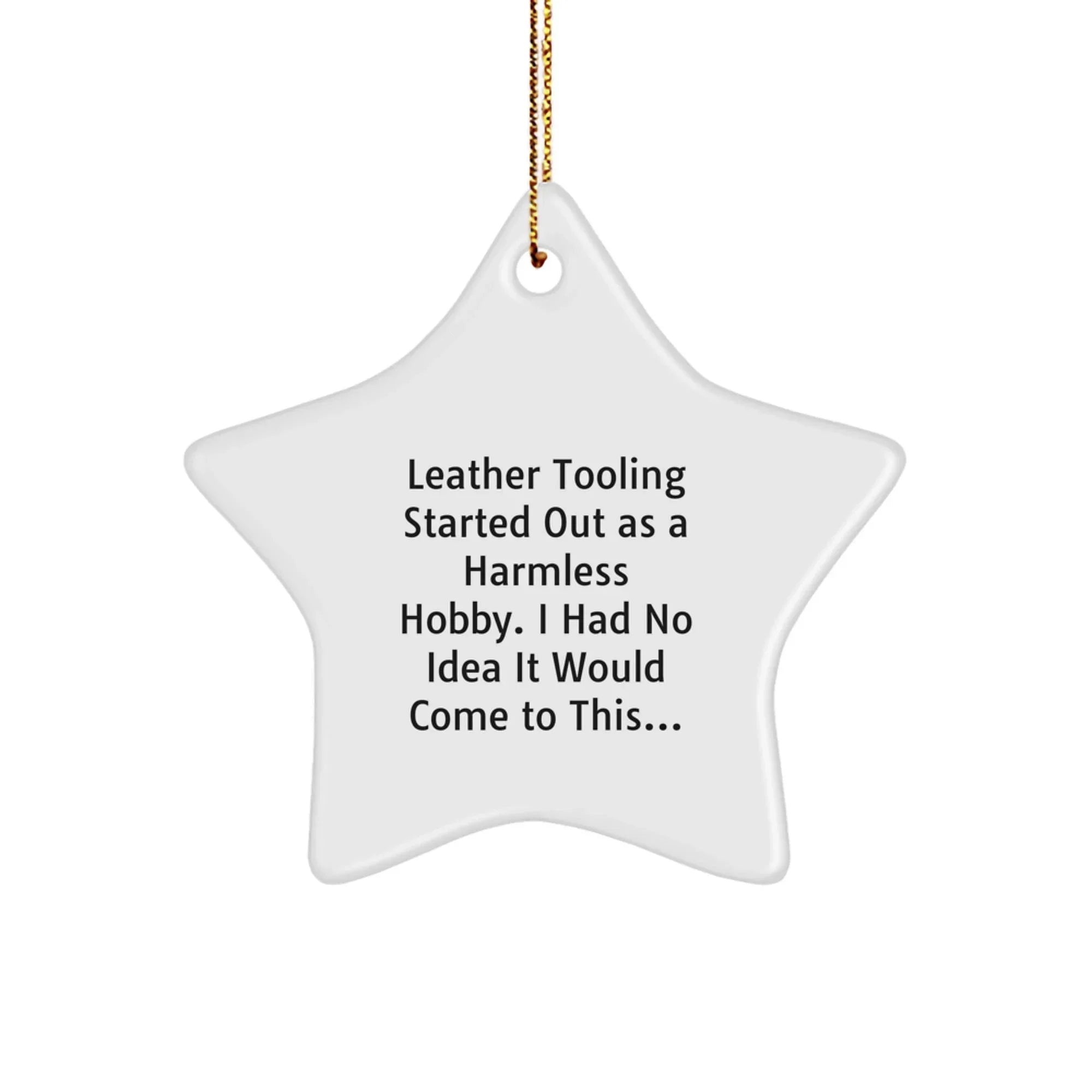 Leather Tooling Funny Gifts from Family, Leather Tooling Star Ornament for Christmas Unique Gifts