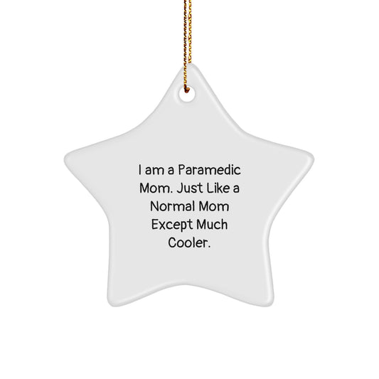 Rescue Worker Gifts for Women - Funny Mom Star Ornament, Gifts from Family for Christmas Unique Decorations - Image 1