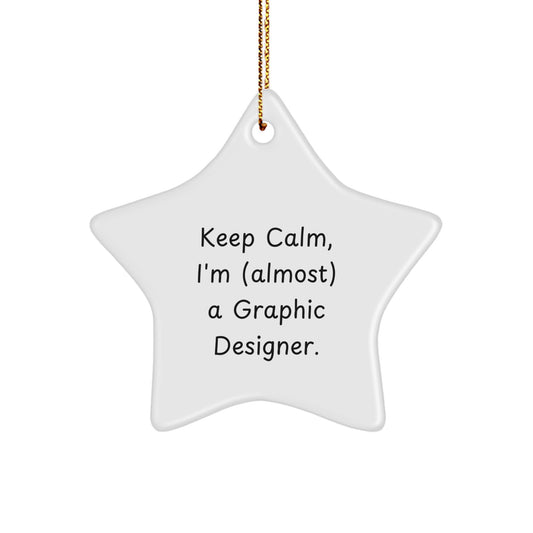 Funny Graphic Designer Christmas Star Ornament Gifts from Friends, Cute Inspirational Keepsake for Men Women Coworkers Family Graphic Designer - Image 1