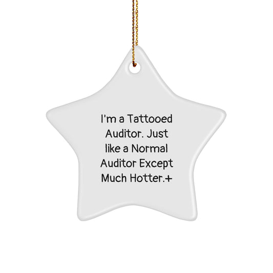 Auditor Gifts, Funny Quote Star Ornament, Gifts from Men to Coworkers, Perfect Christmas Unique Gifts for Auditor Friends - Image 1