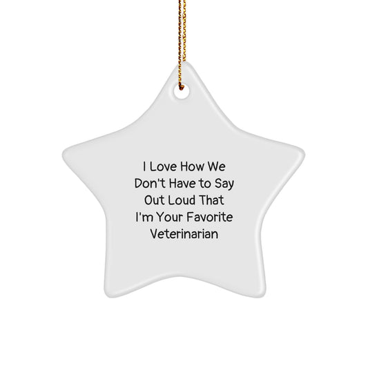 Funny Veterinarian Christmas Unique Gift Ideas for Favorite Veterinarians - Gifts from Kids to Favorite Veterinarians - Star Ornament - Image 1