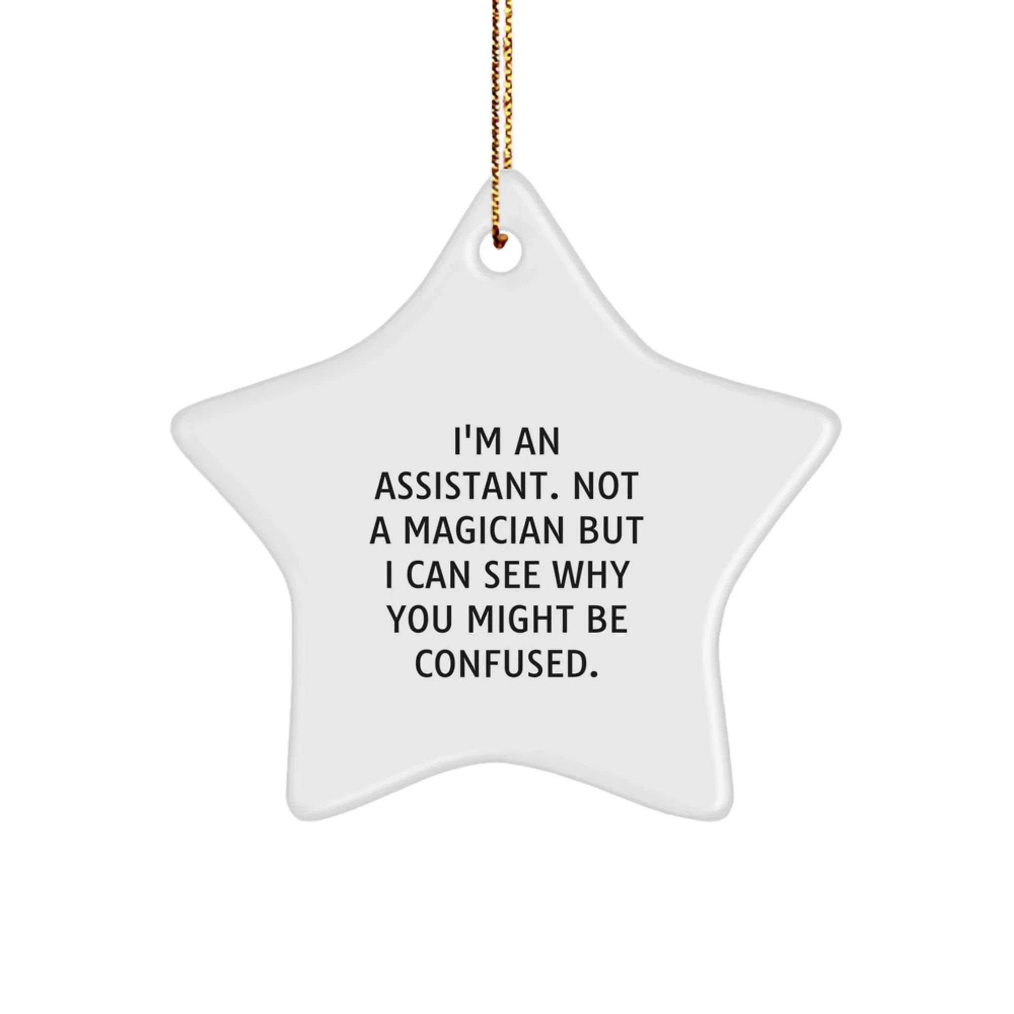 Funny Assistant Gifts from Friends for Christmas Unique Star Ornament, 'I'm An Assistant. Not A Magician But I Can See Why You Might Be Confused.'