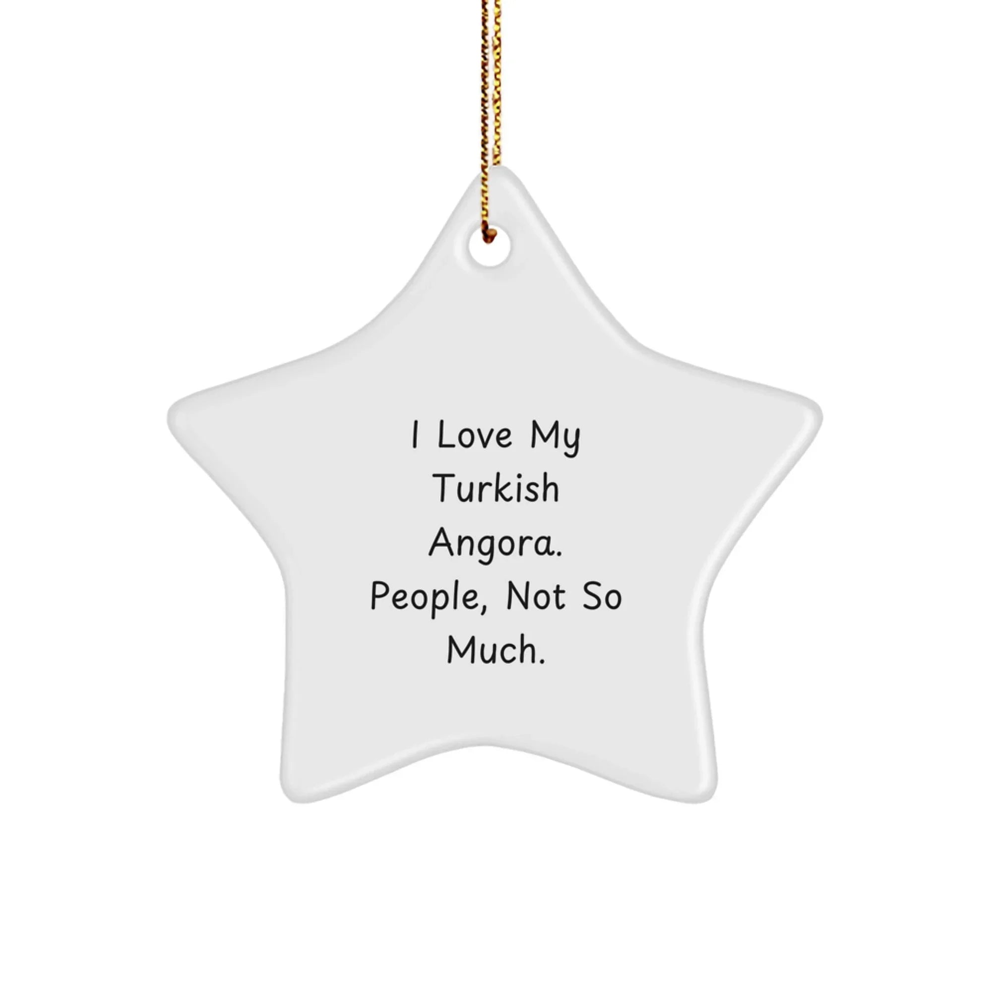 Turkish Angora Cat Lover's Star Ornament, Gifts from Friends for Family, Christmas Unique Gifts