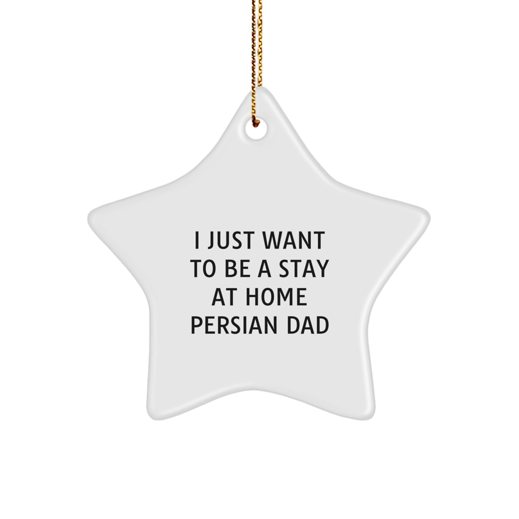 Funny Persian Cat Gifts for Men, Star Ornaments for Christmas, 'I Just Want To Be A Stay At Home Persian Dad' Quote - Image 1
